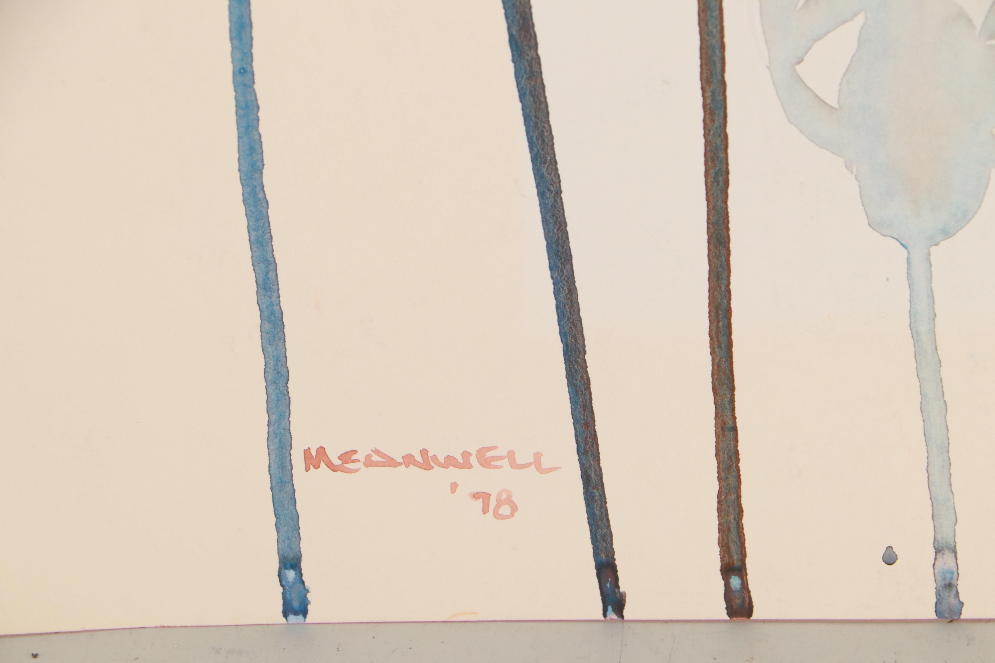 Jack Meanwell Abstract Watercolor Painting, 1978