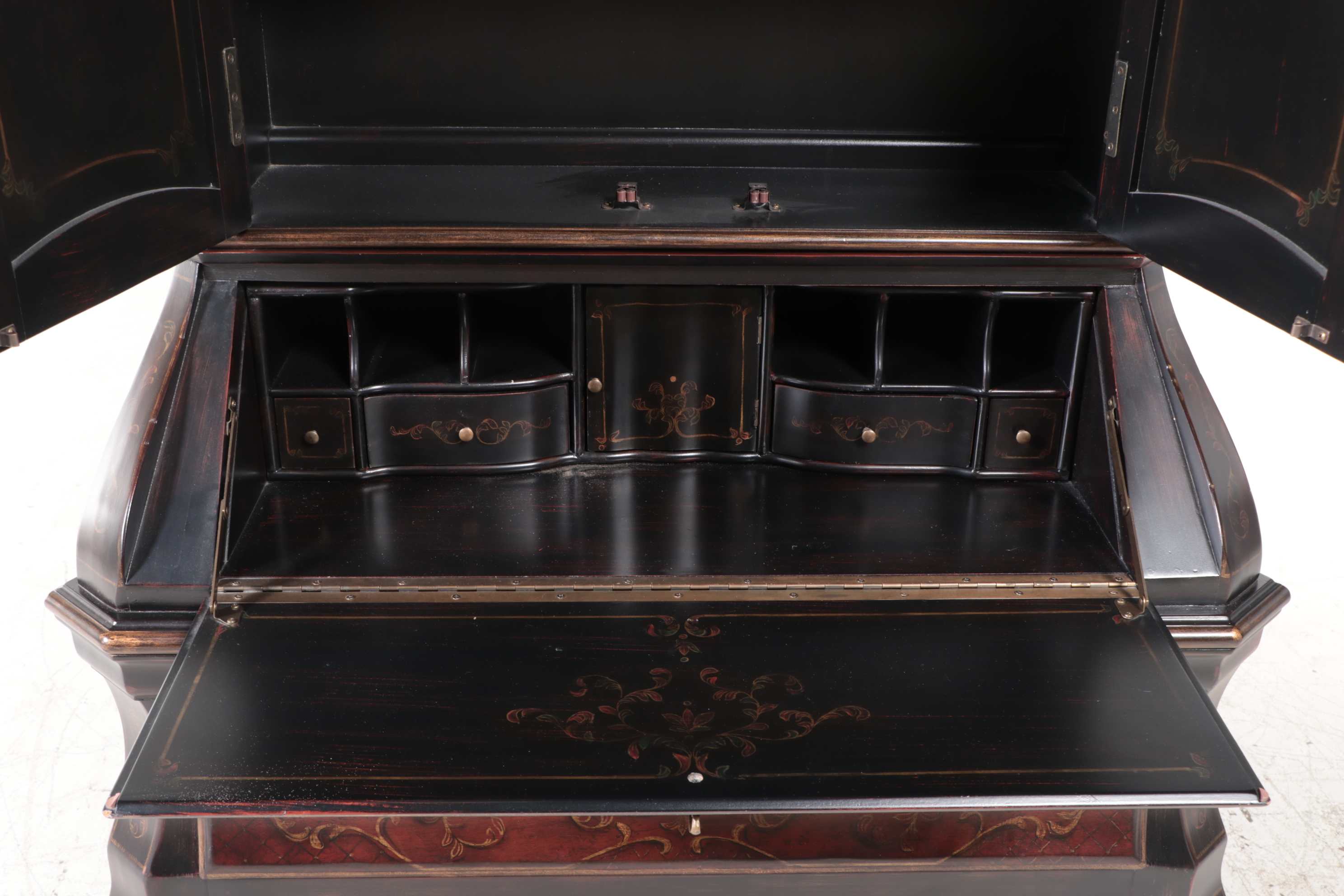 Pulaski Baroque Style Paint-Decorated Secretary Desk