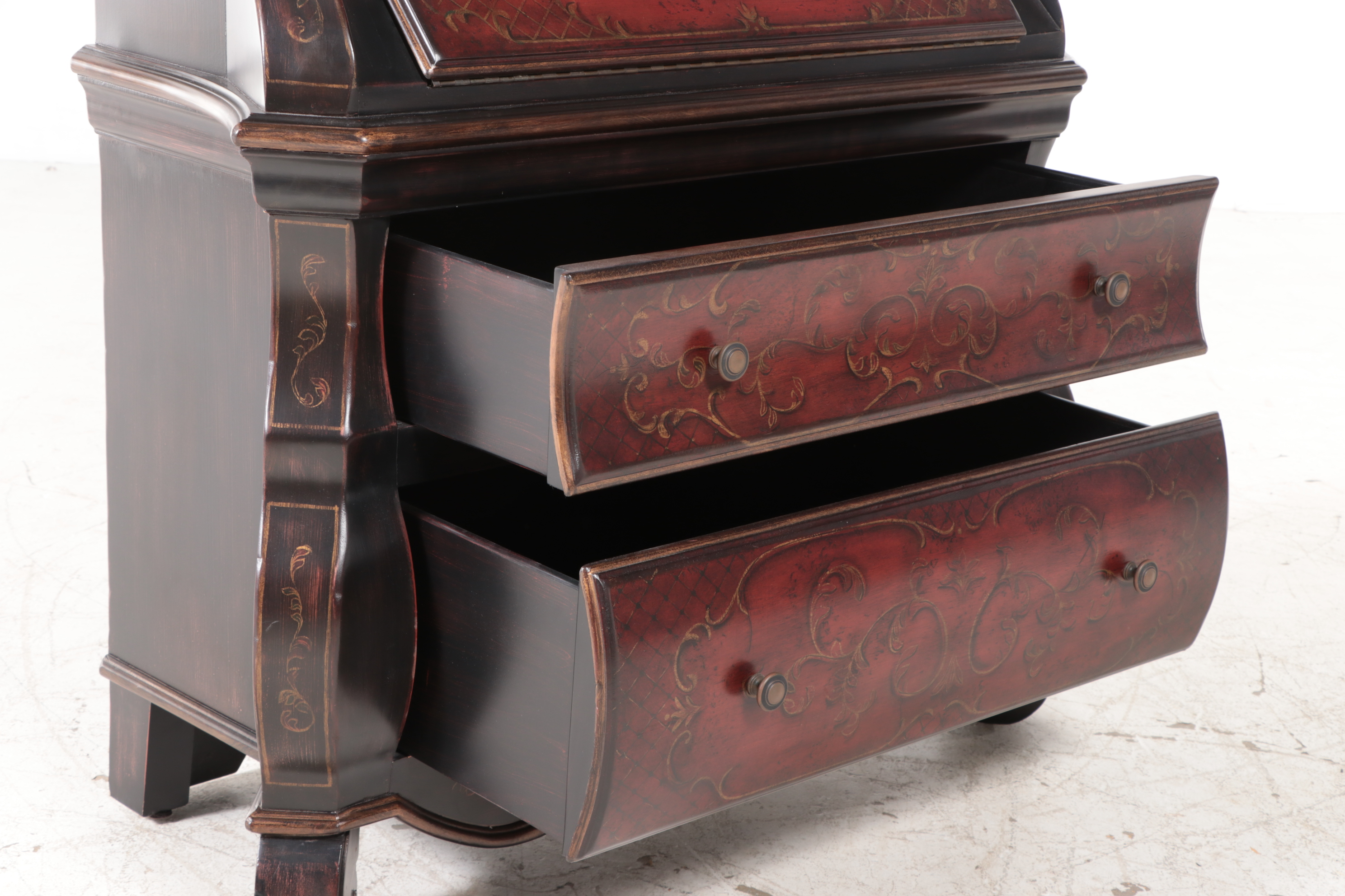 Pulaski Baroque Style Paint-Decorated Secretary Desk