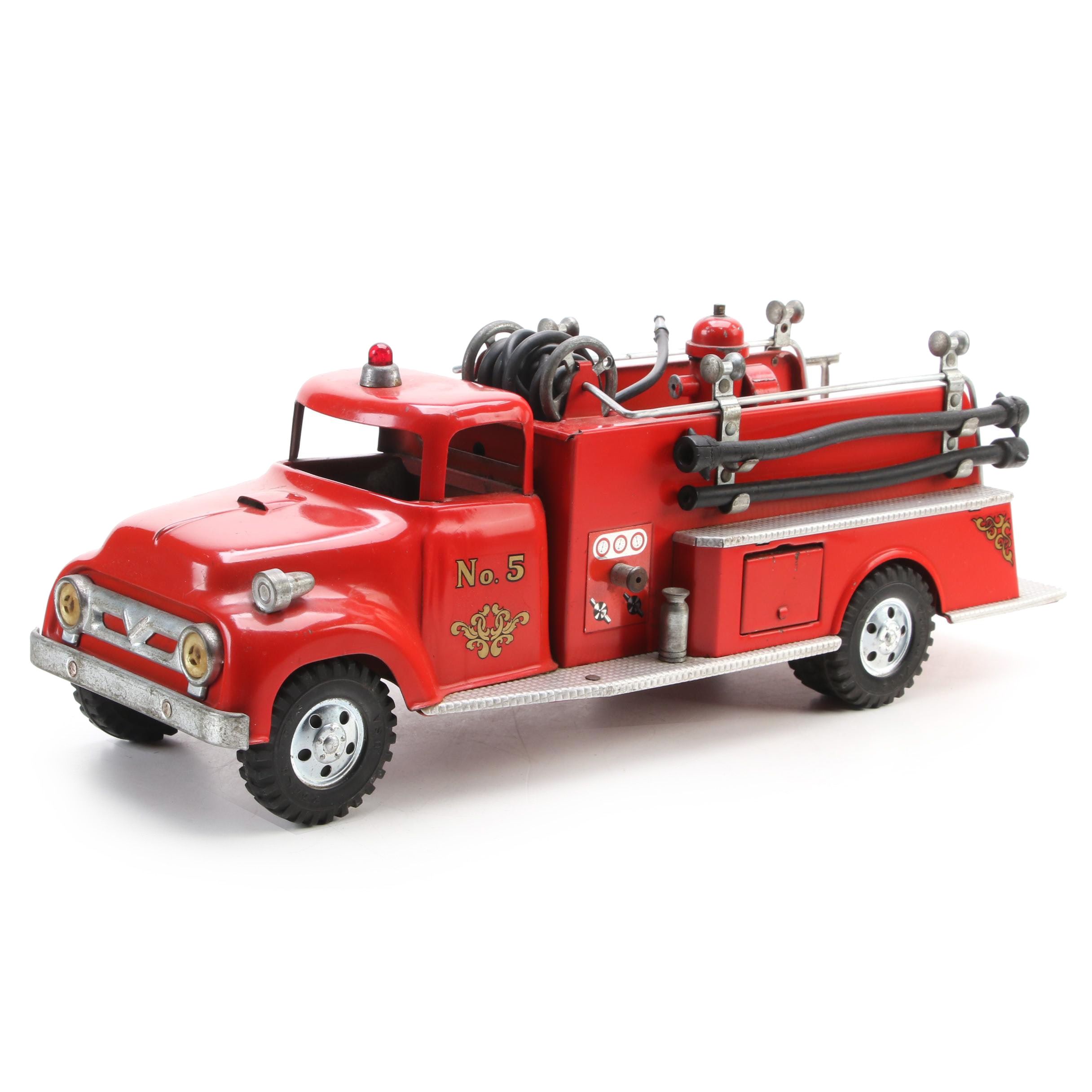 Tonka Toys No. 5 Fire Truck Pressed Steel Toy, 1950s