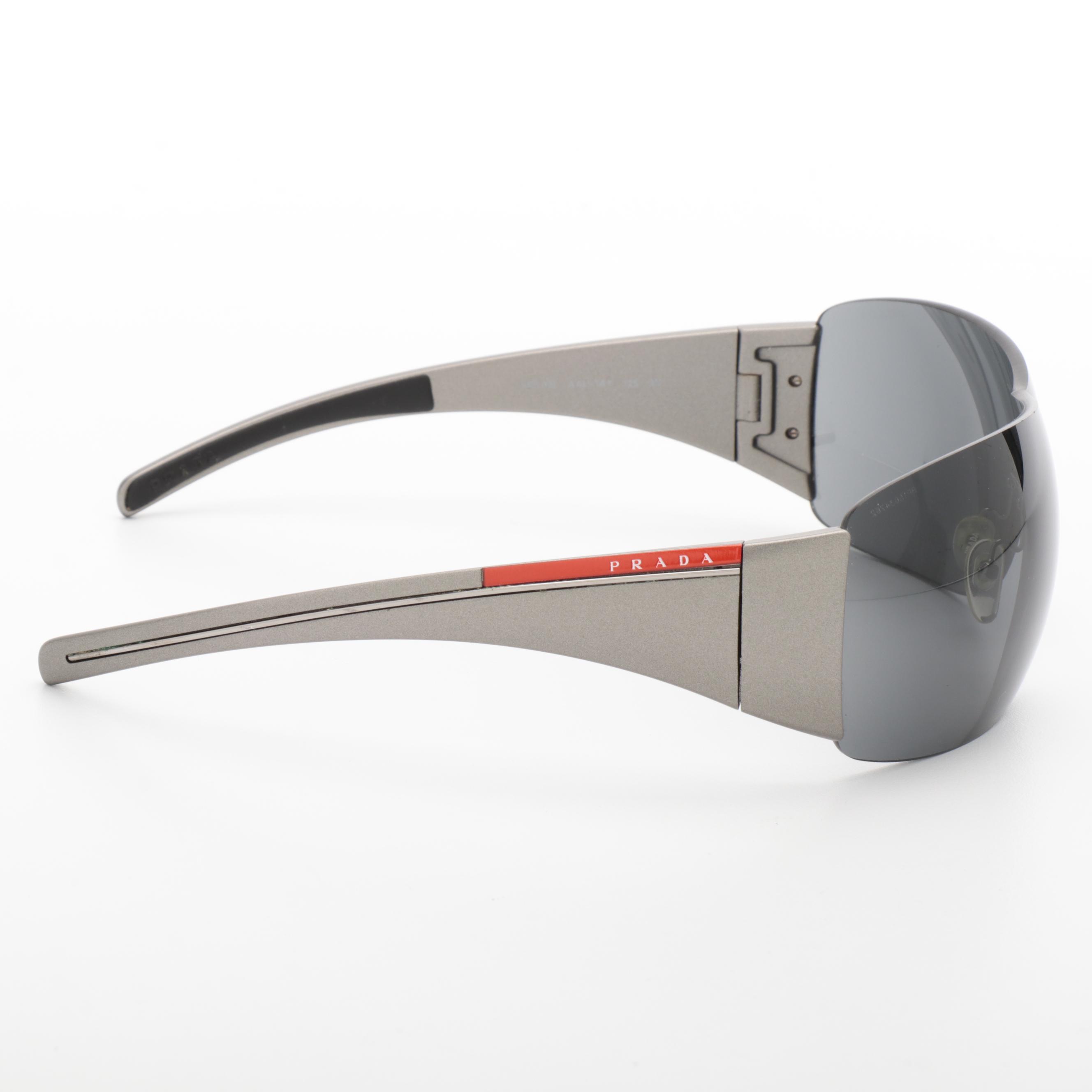 Prada SPS02L Wrap-Around Powdered Finish Shield Sunglasses