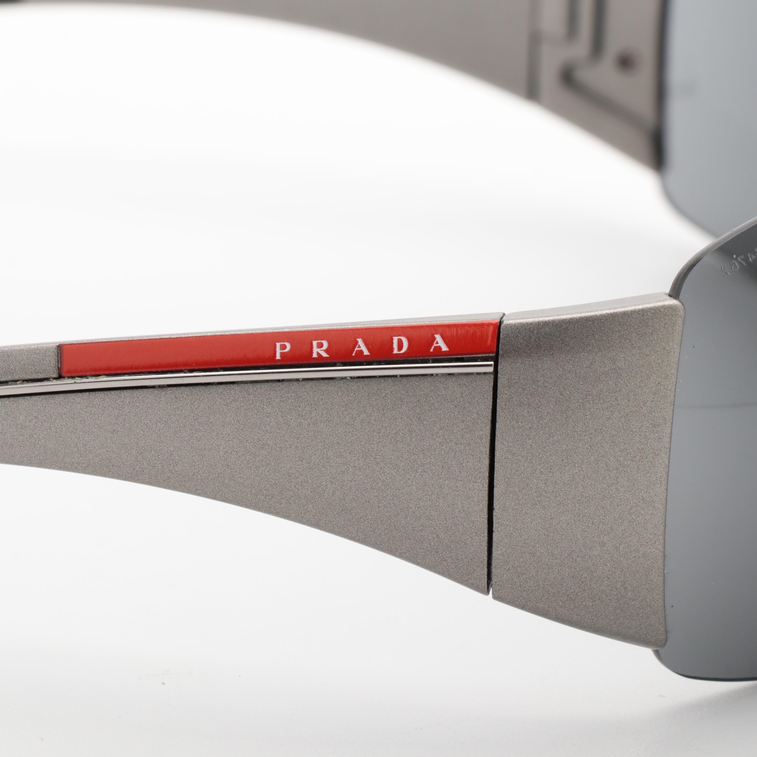 Prada SPS02L Wrap-Around Powdered Finish Shield Sunglasses