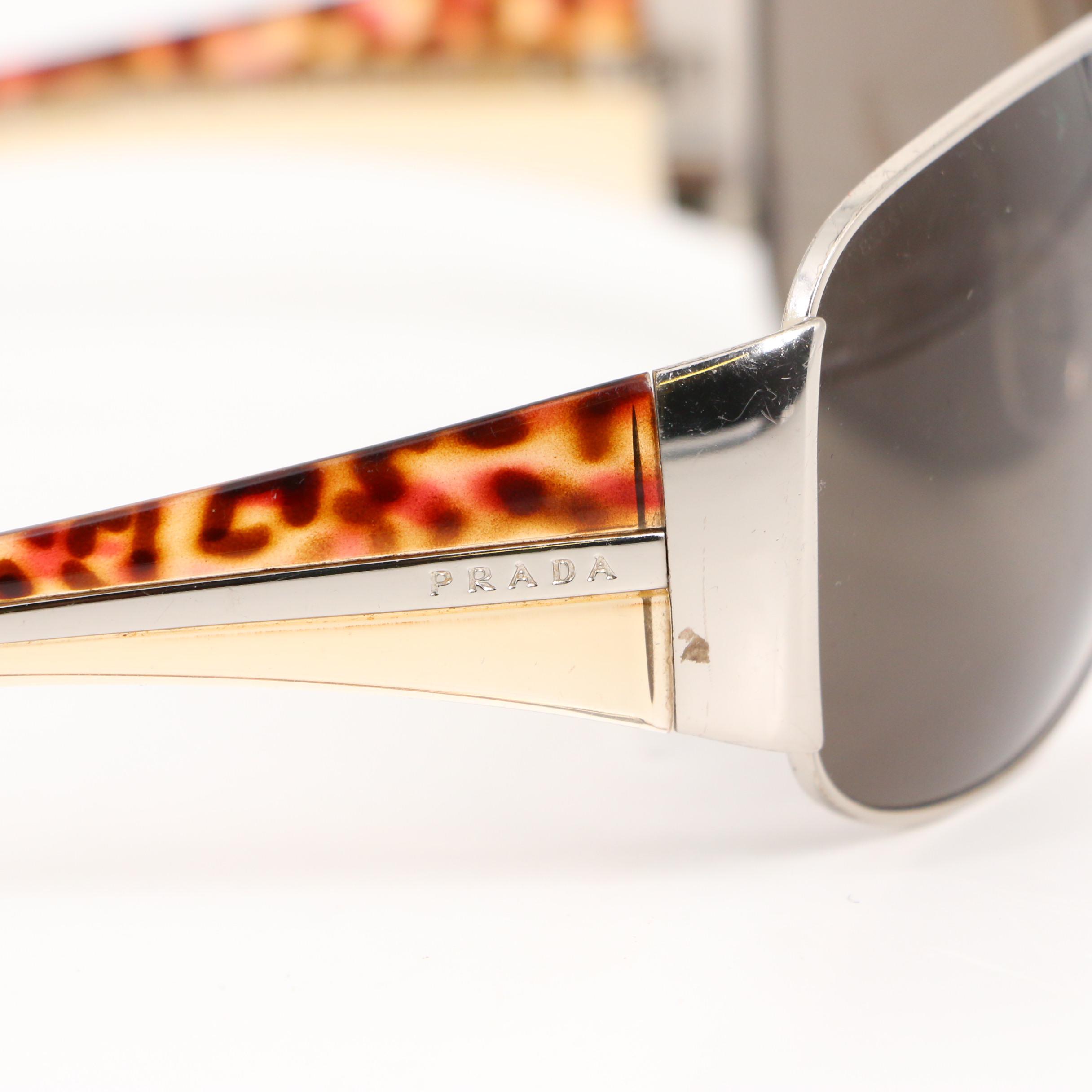 Prada SPR 75G Wrap Sunglasses with Case