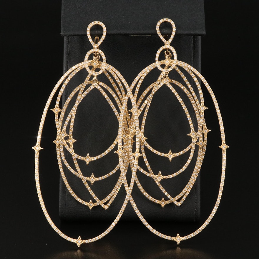 Loree Rodkin "Michelle" 18K 4.52 CTW Diamond Extra Large Drop Earrings