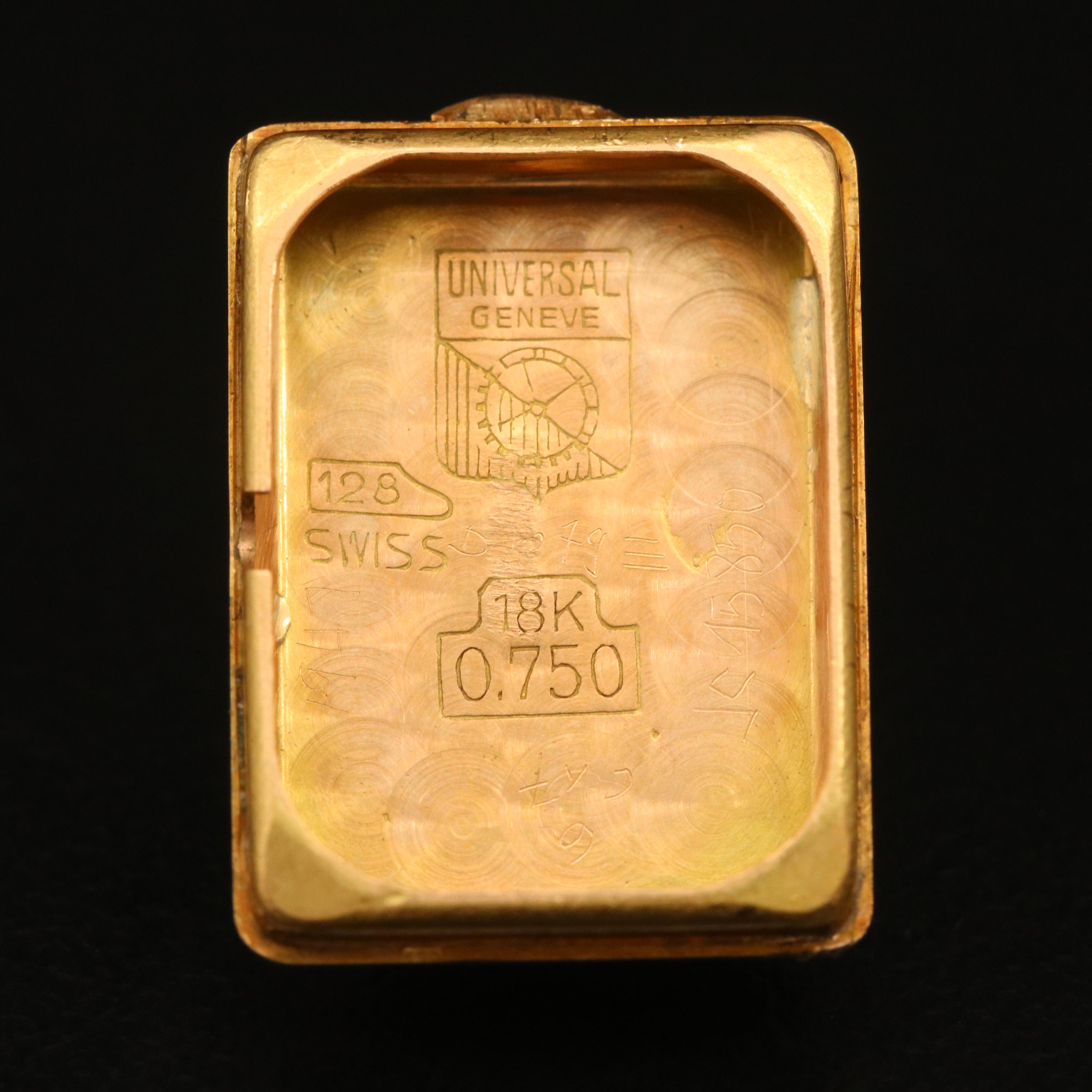 18K Universal Geneve Diamond and Ruby Watch