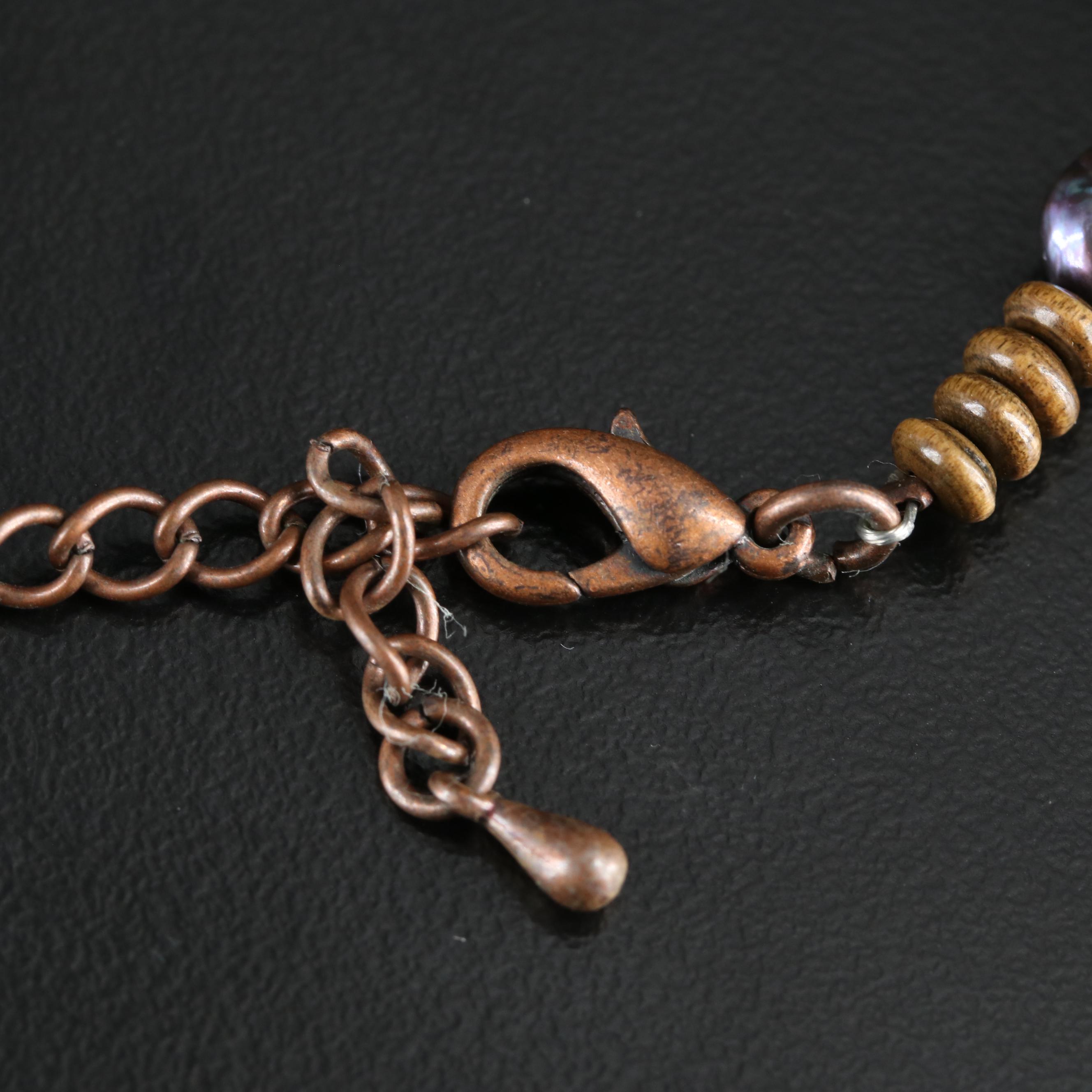 Agate and Tiger's Eye Beaded Station Necklaces Including Sterling