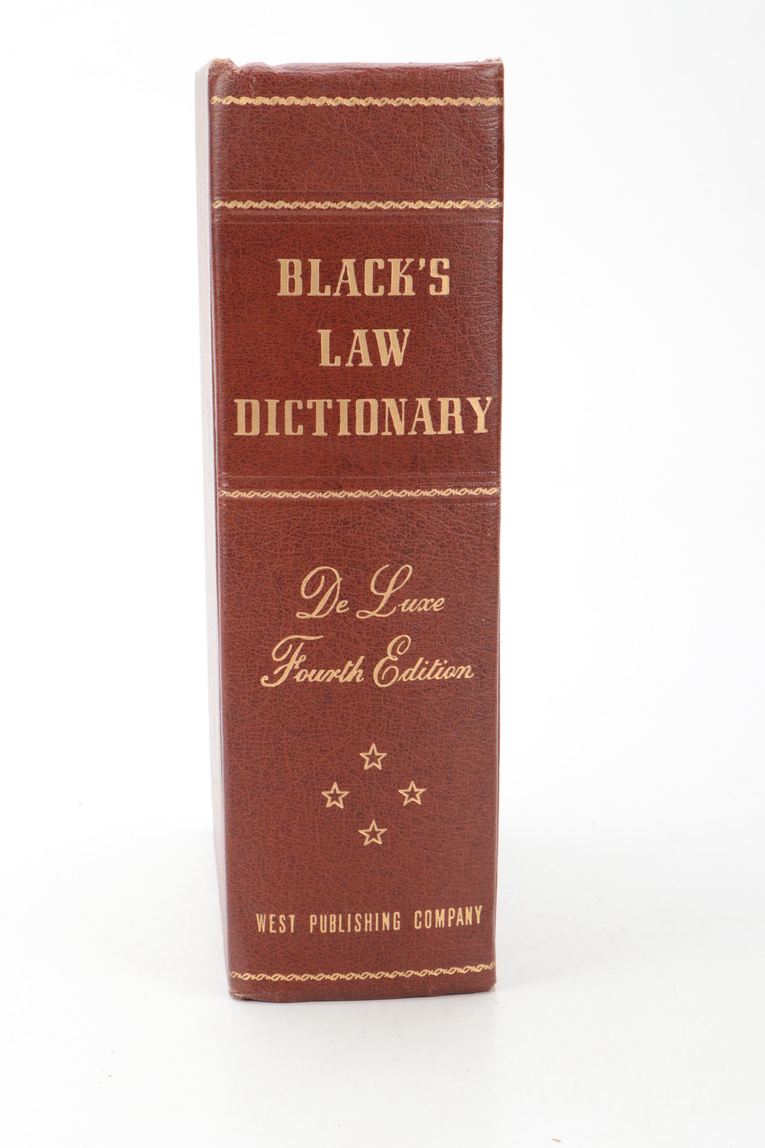 Deluxe Fourth Edition "Black's Law Dictionary," 1951