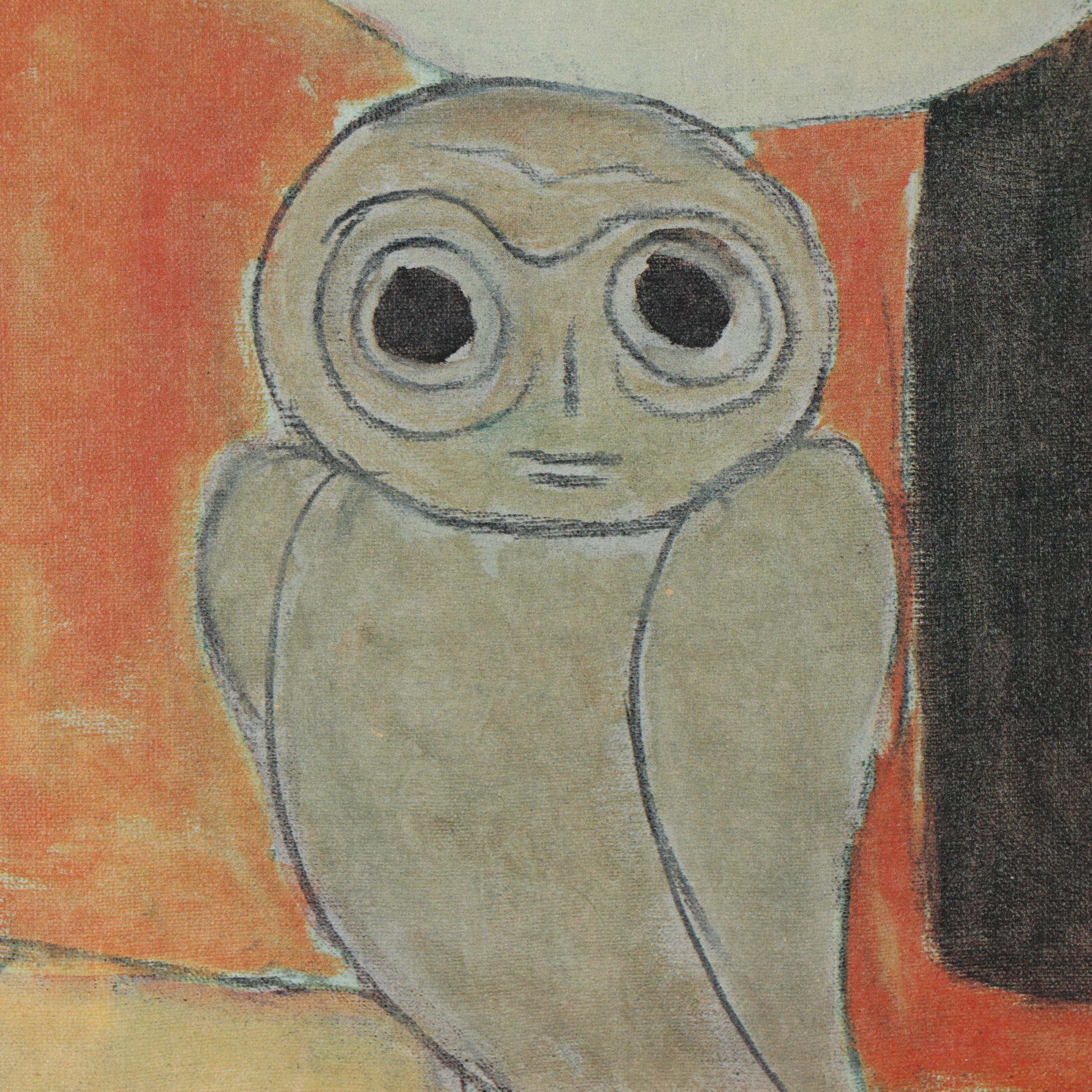 Christina Savalas Offset Lithograph of Figure with Bird