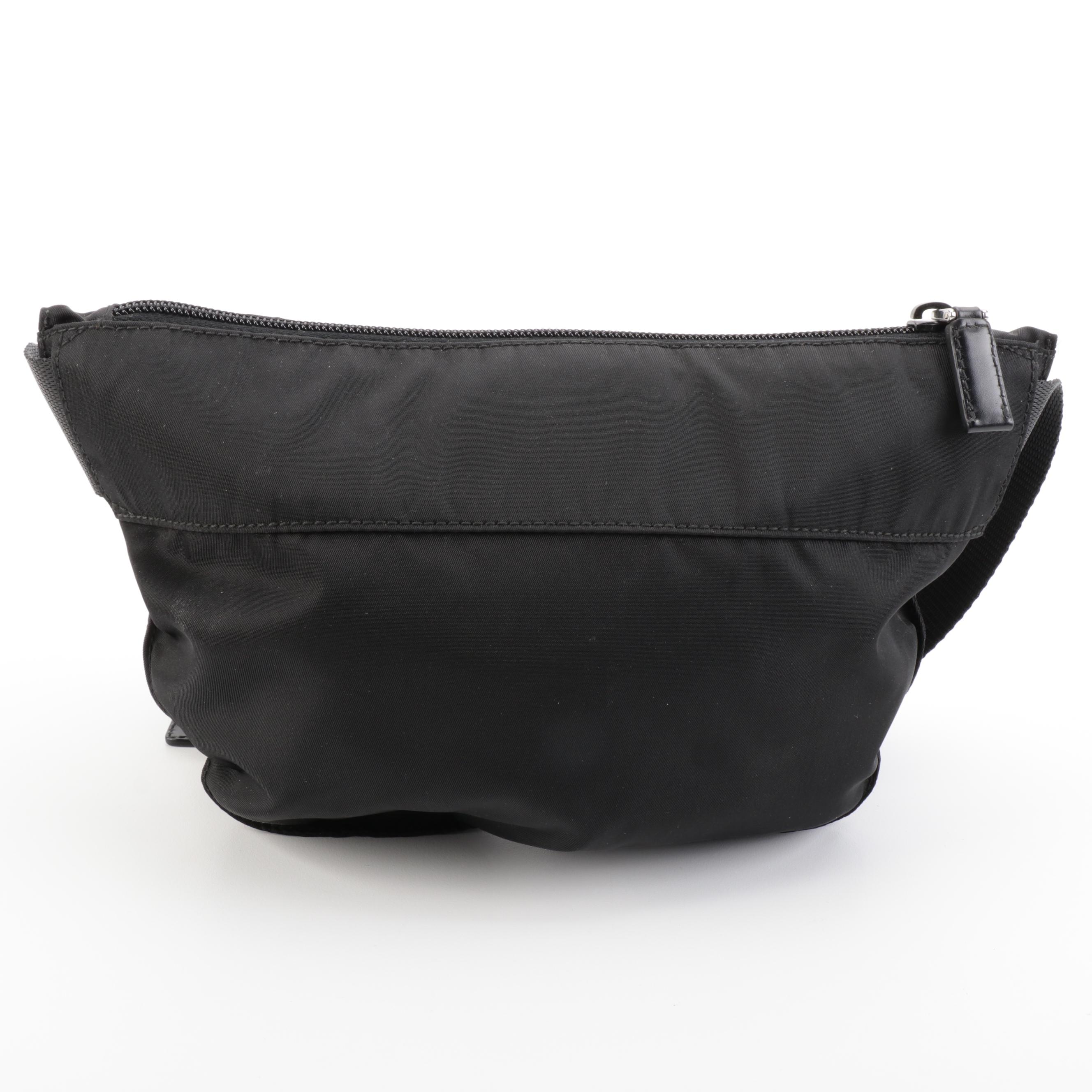 Prada Belt Bag in Black Tessuto Nylon with Smooth Leather Trim