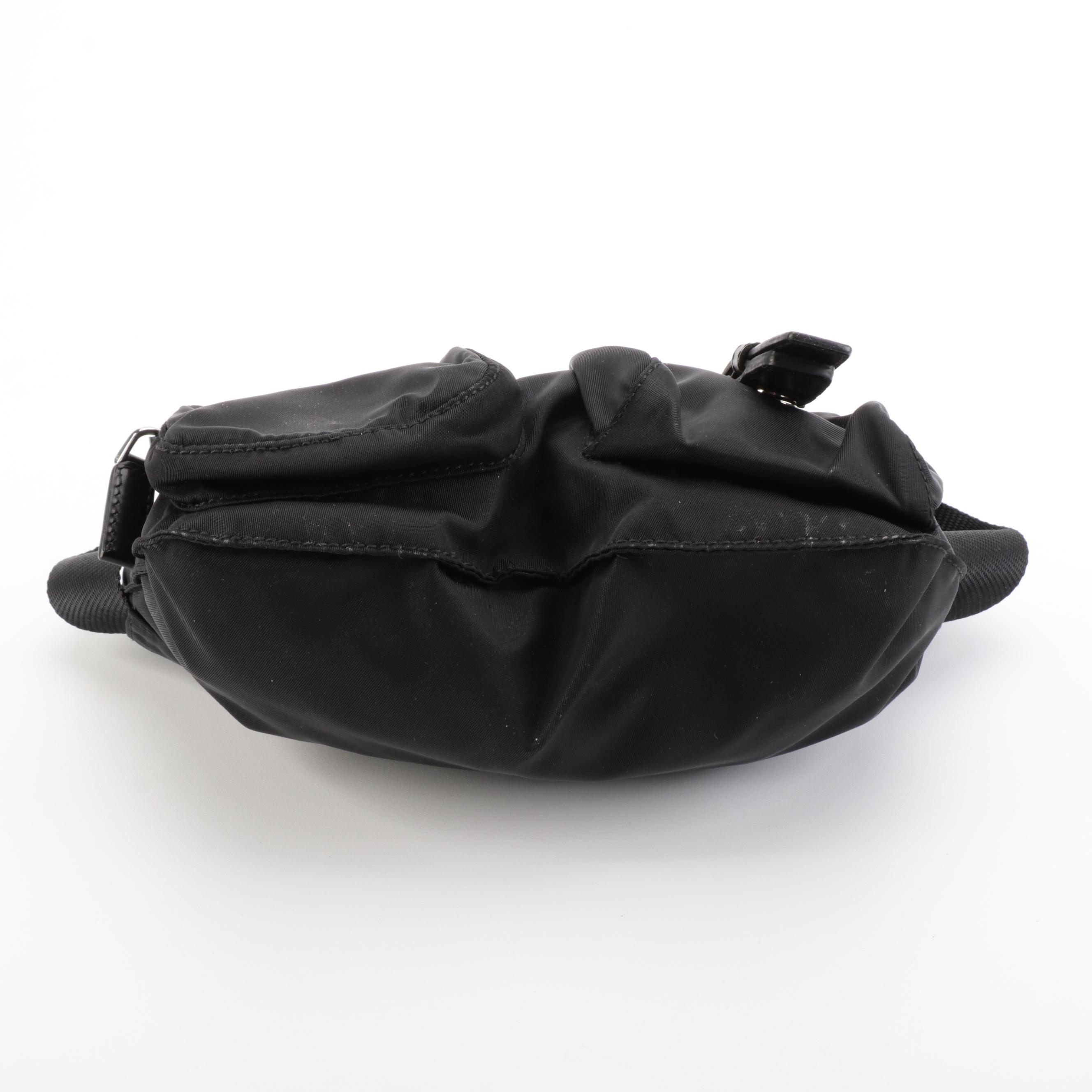 Prada Belt Bag in Black Tessuto Nylon with Smooth Leather Trim