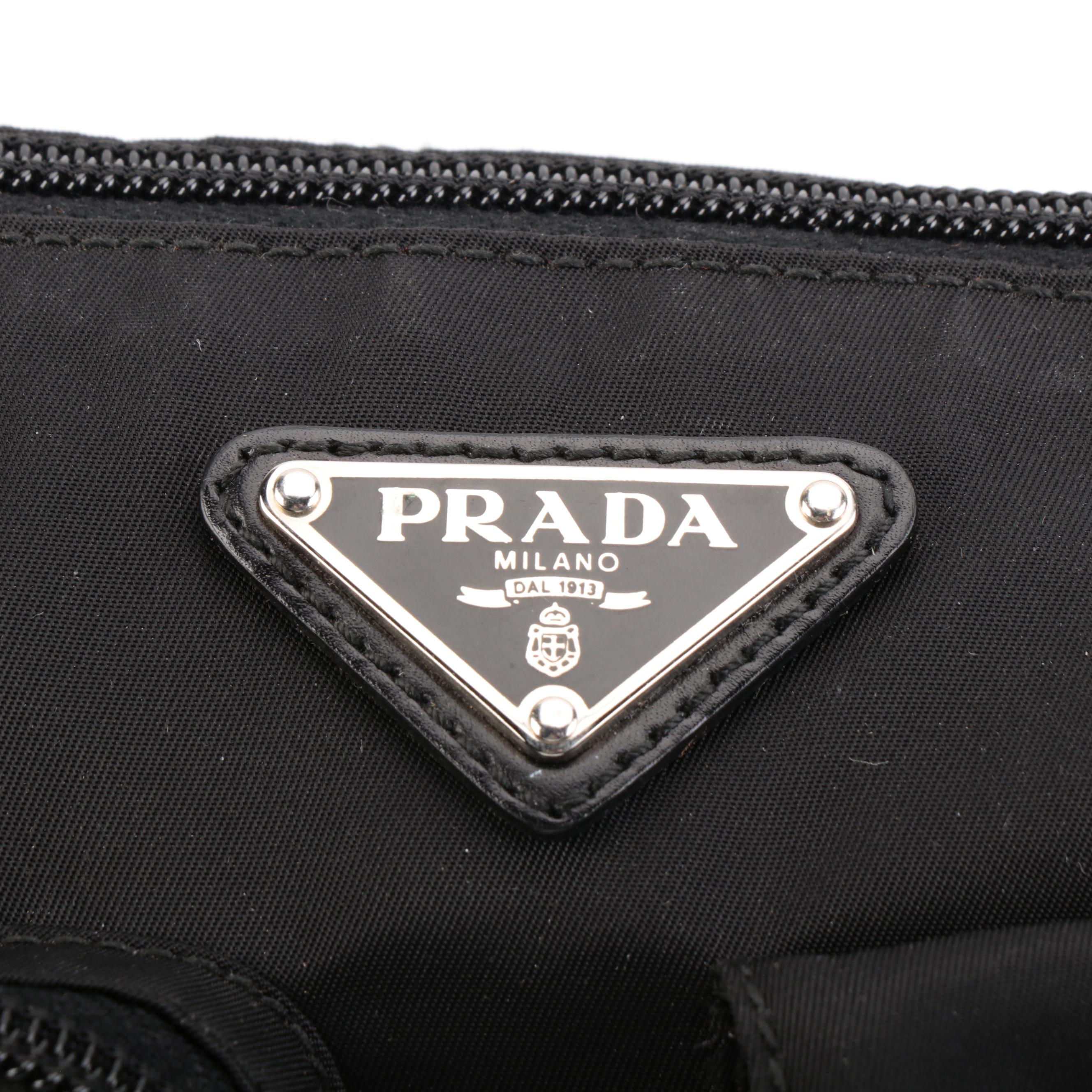 Prada Belt Bag in Black Tessuto Nylon with Smooth Leather Trim
