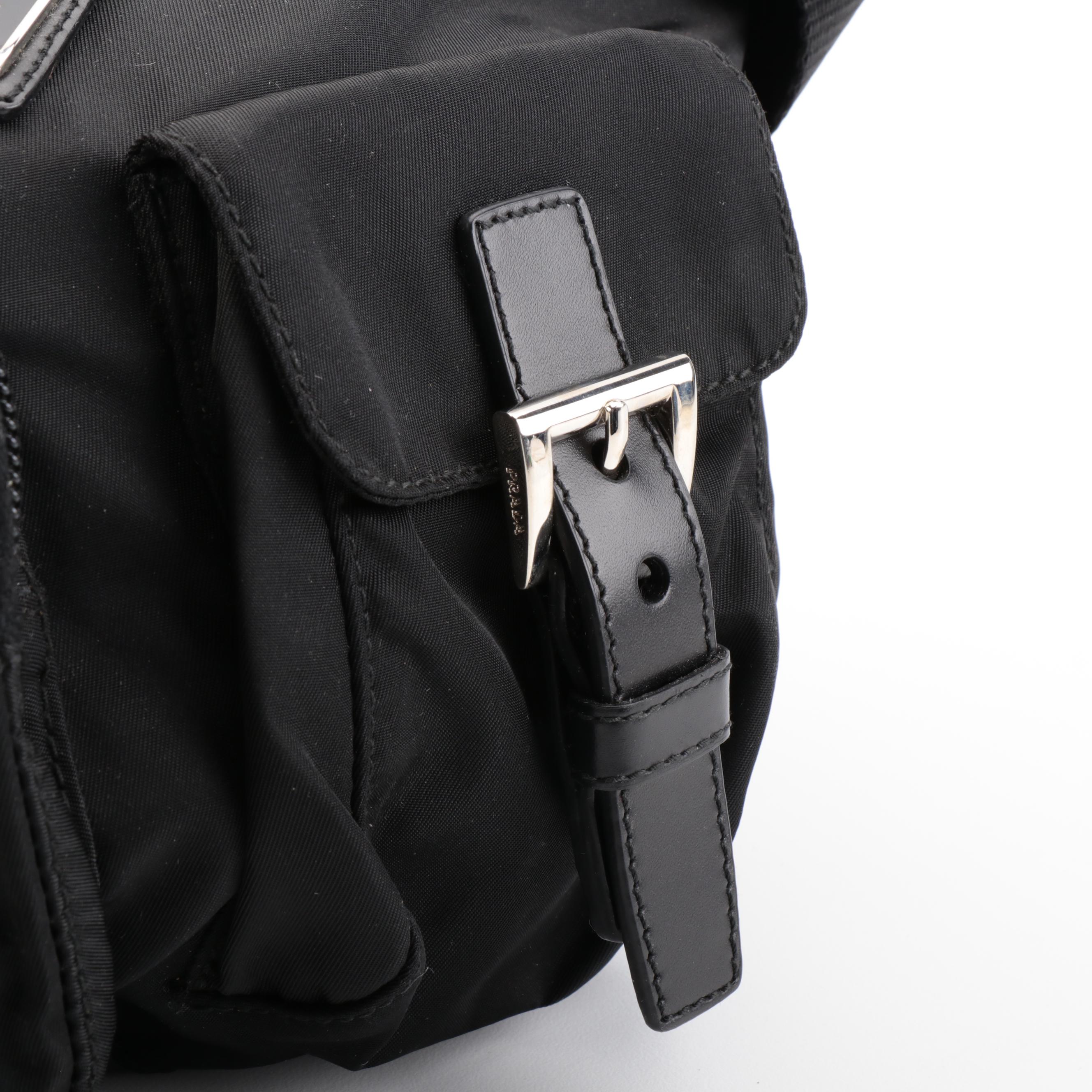 Prada Belt Bag in Black Tessuto Nylon with Smooth Leather Trim