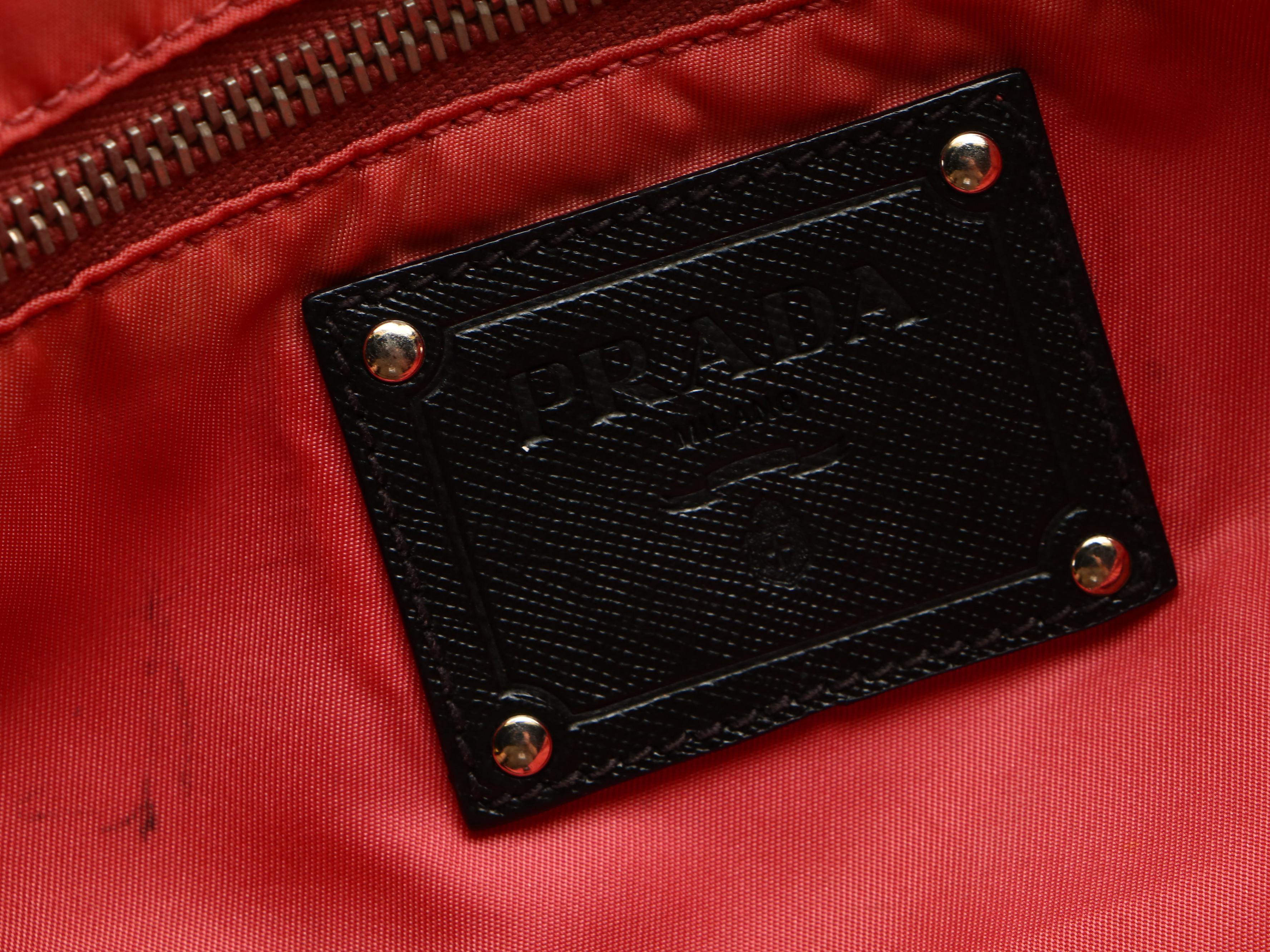 Prada Shopper Tote Bag in Black Nylon Tessuto and Saffiano Leather Trim