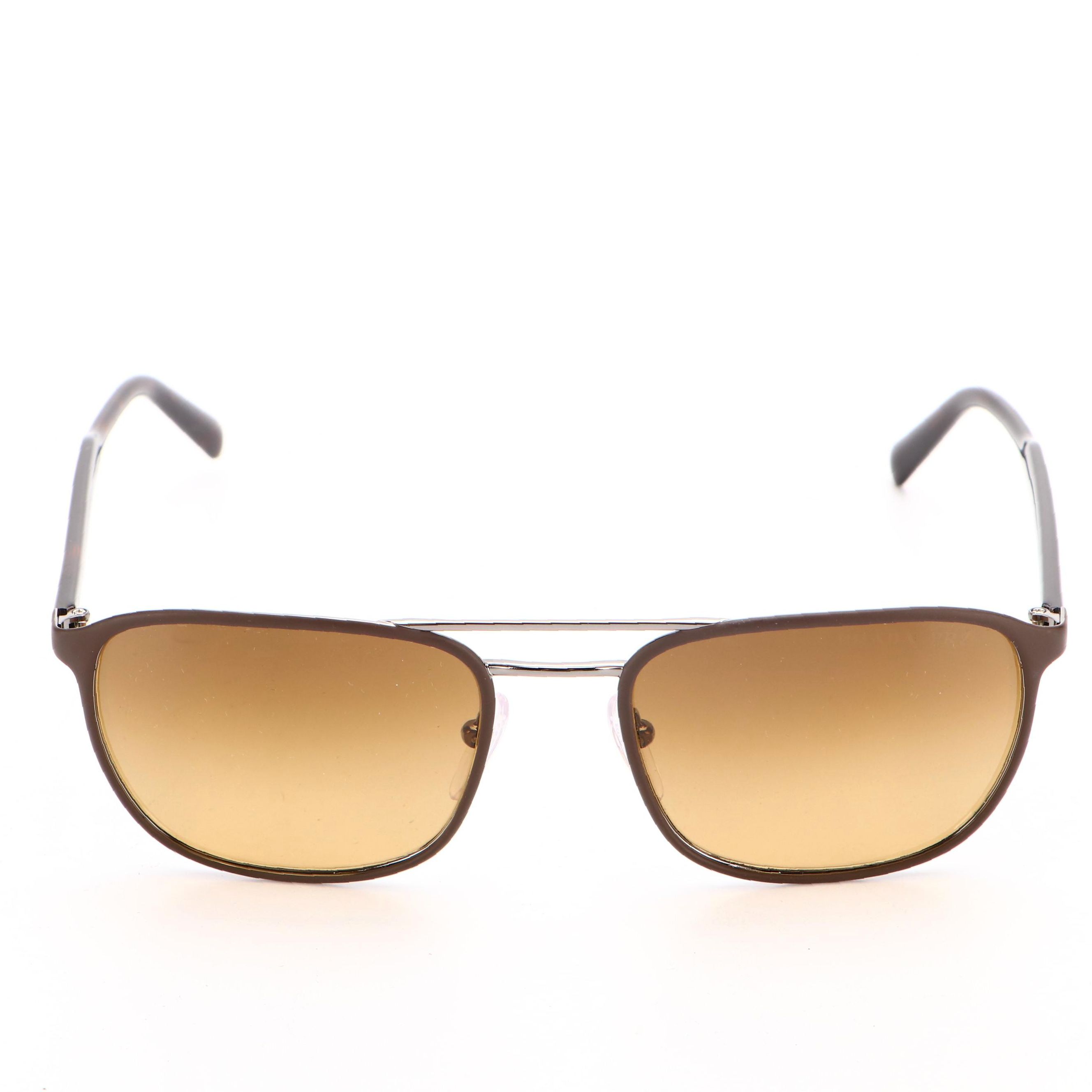 Prada SPR 75V Rectangular Aviator Polarized Sunglasses in Brown/Tortoise