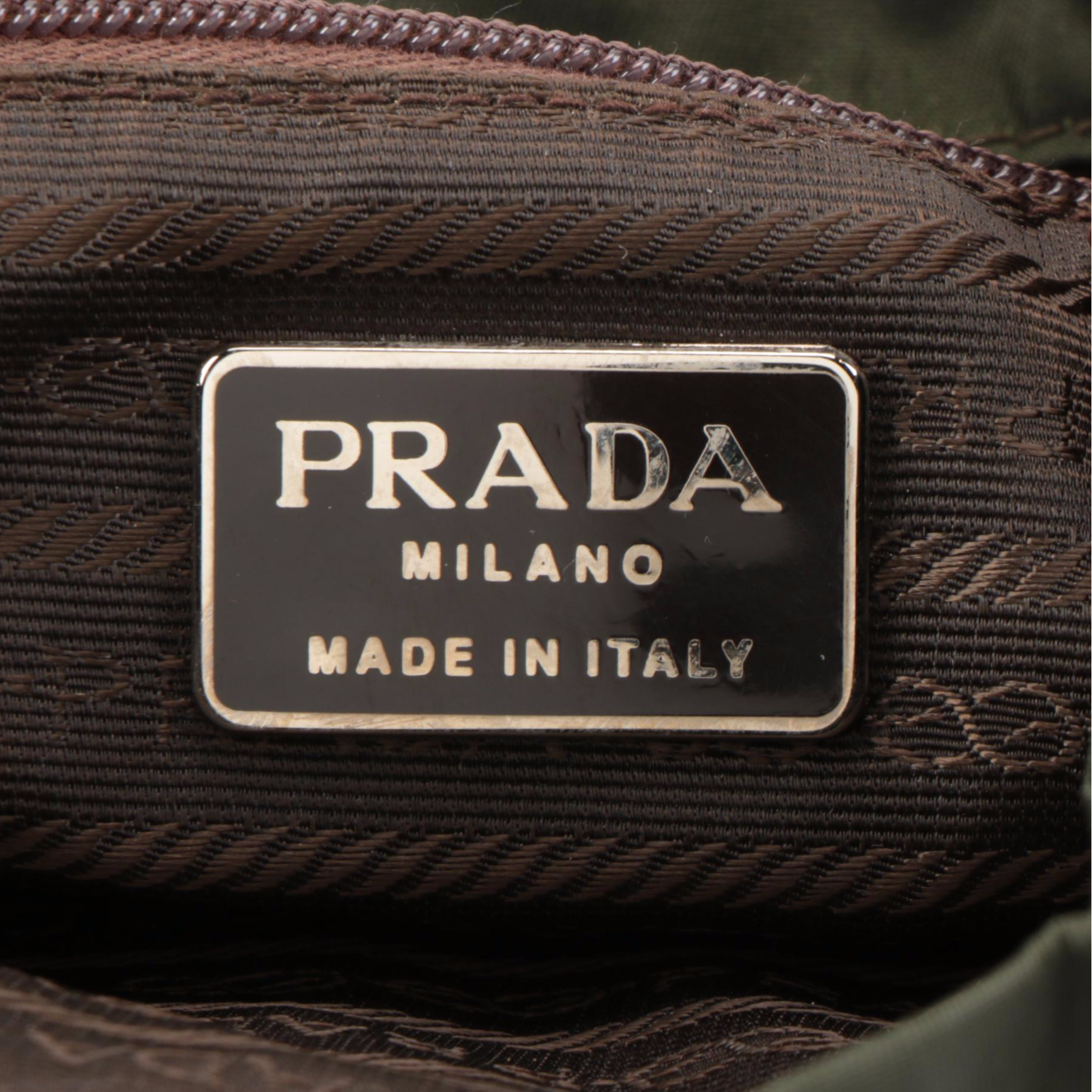 Prada Small Backpack in Green Tessuto Nylon and Smooth Leather