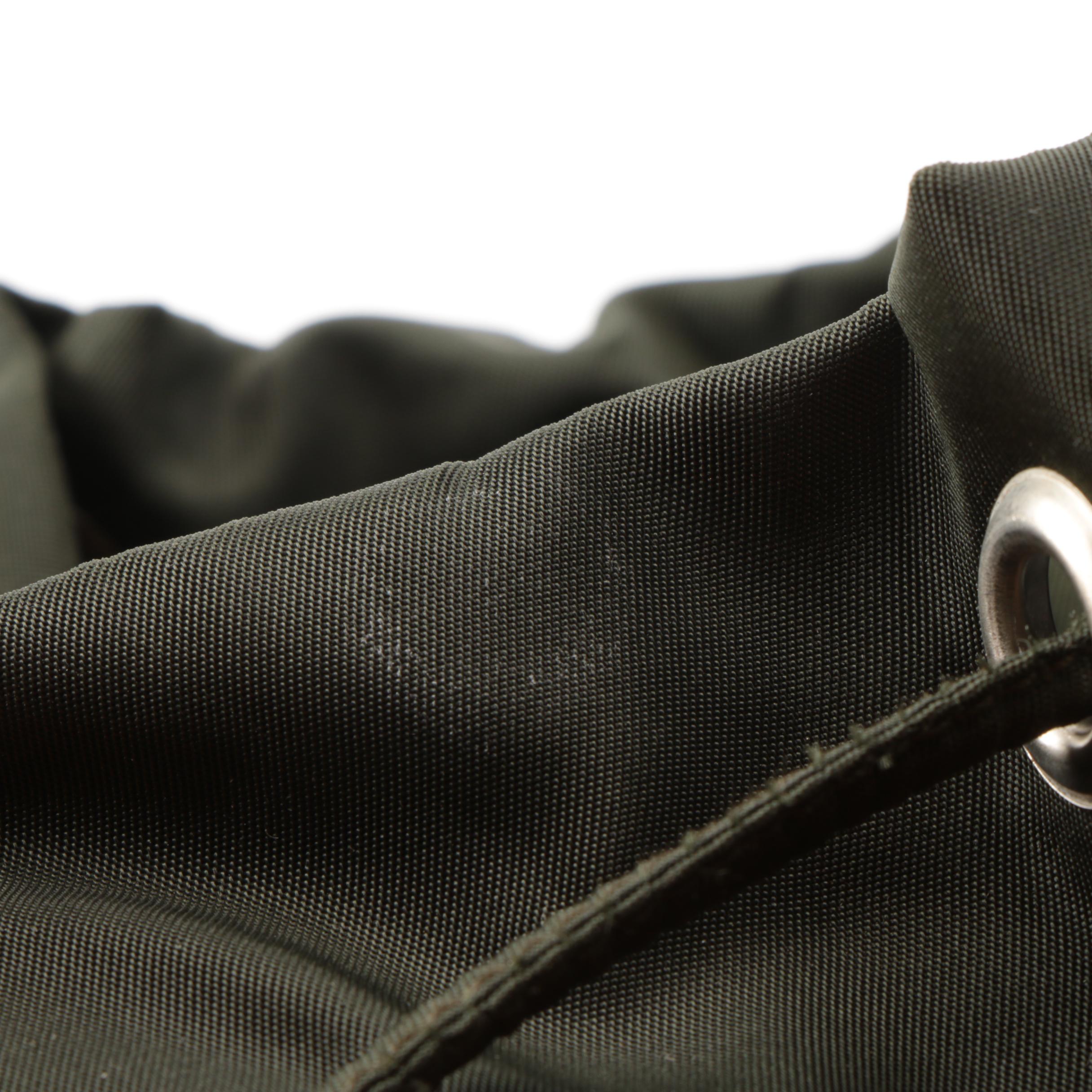 Prada Small Backpack in Green Tessuto Nylon and Smooth Leather