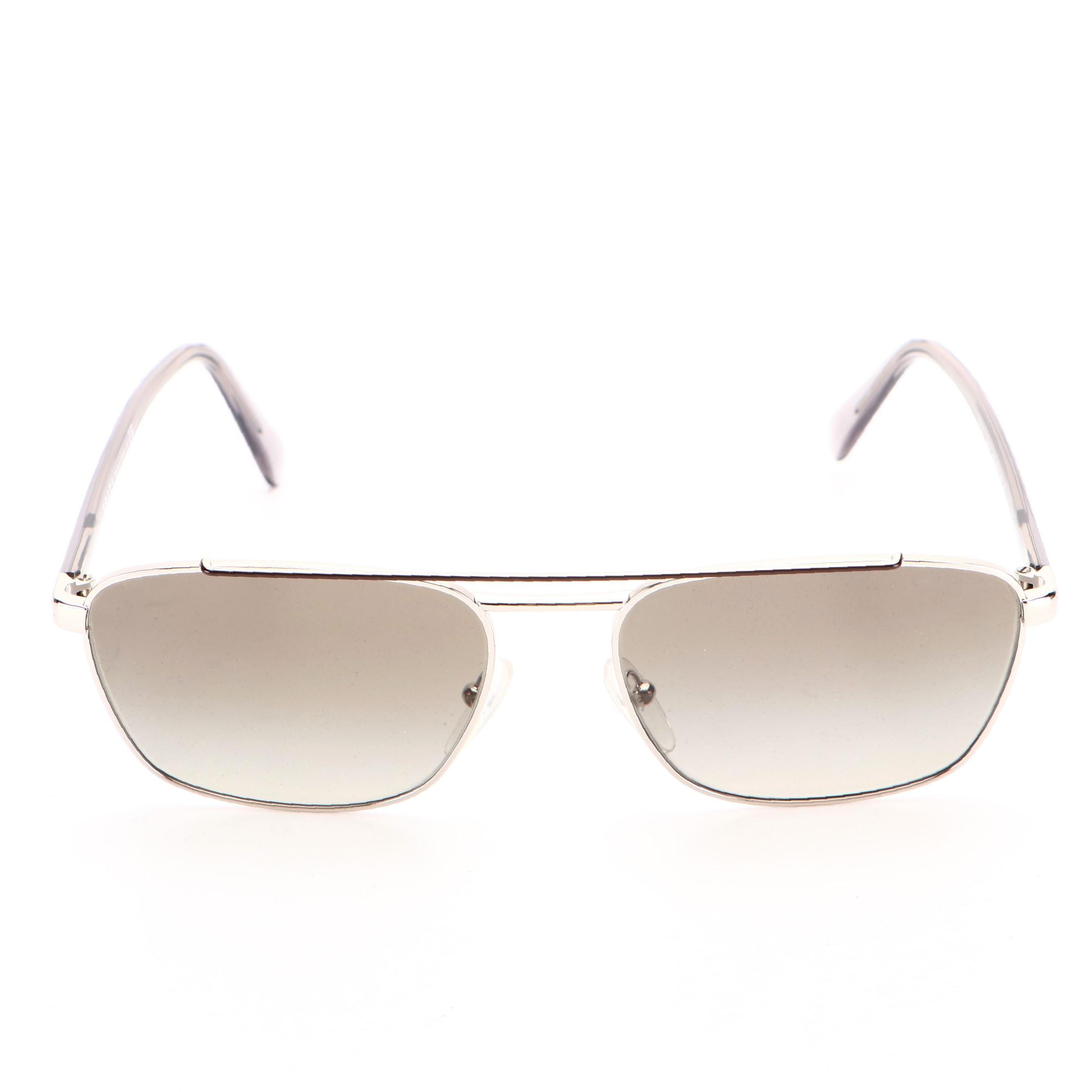 Prada SPR61U Silver Tone Sunglasses with Case and Box