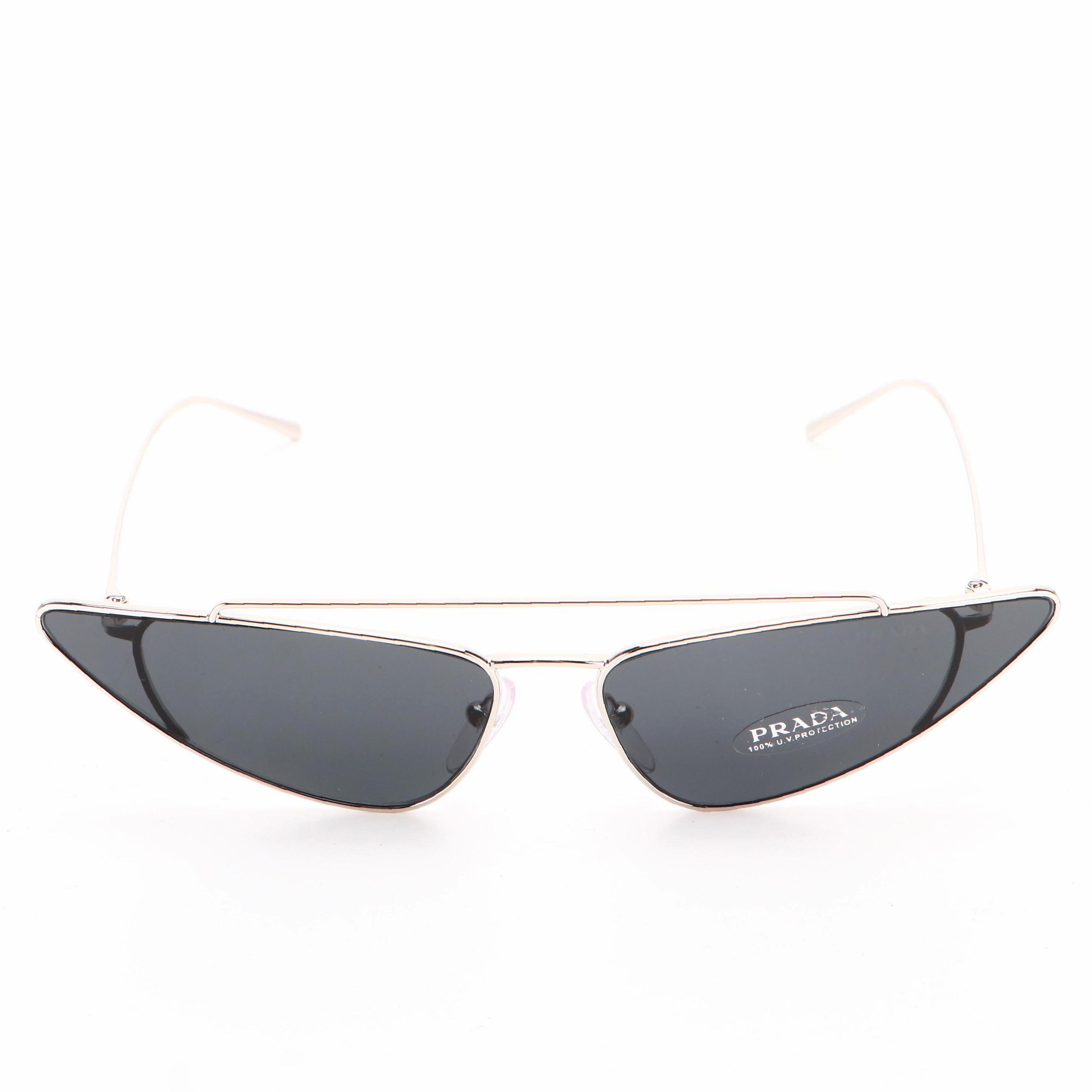 Prada SPR63U Avant Garde Cat Eye Sunglasses with Case, Slip Case, and Box