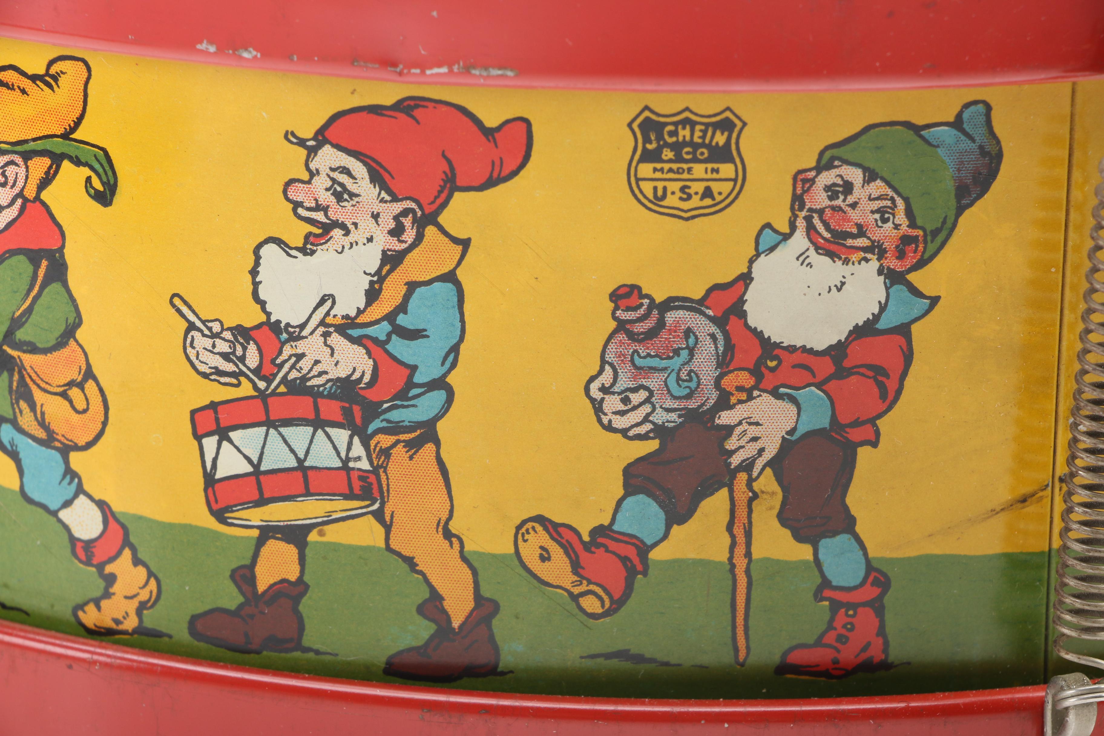 J. Chein & Co. "Snow White and the Seven Dwarfs" Tin Lithograph Toy Drum