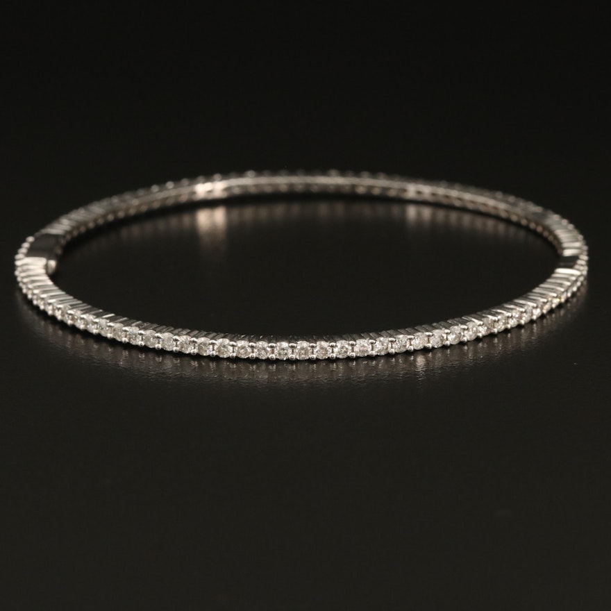 14K 3.00 CTW Diamond Hinged Bangle