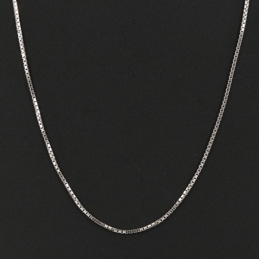 Italian Platinum Box Chain Necklace