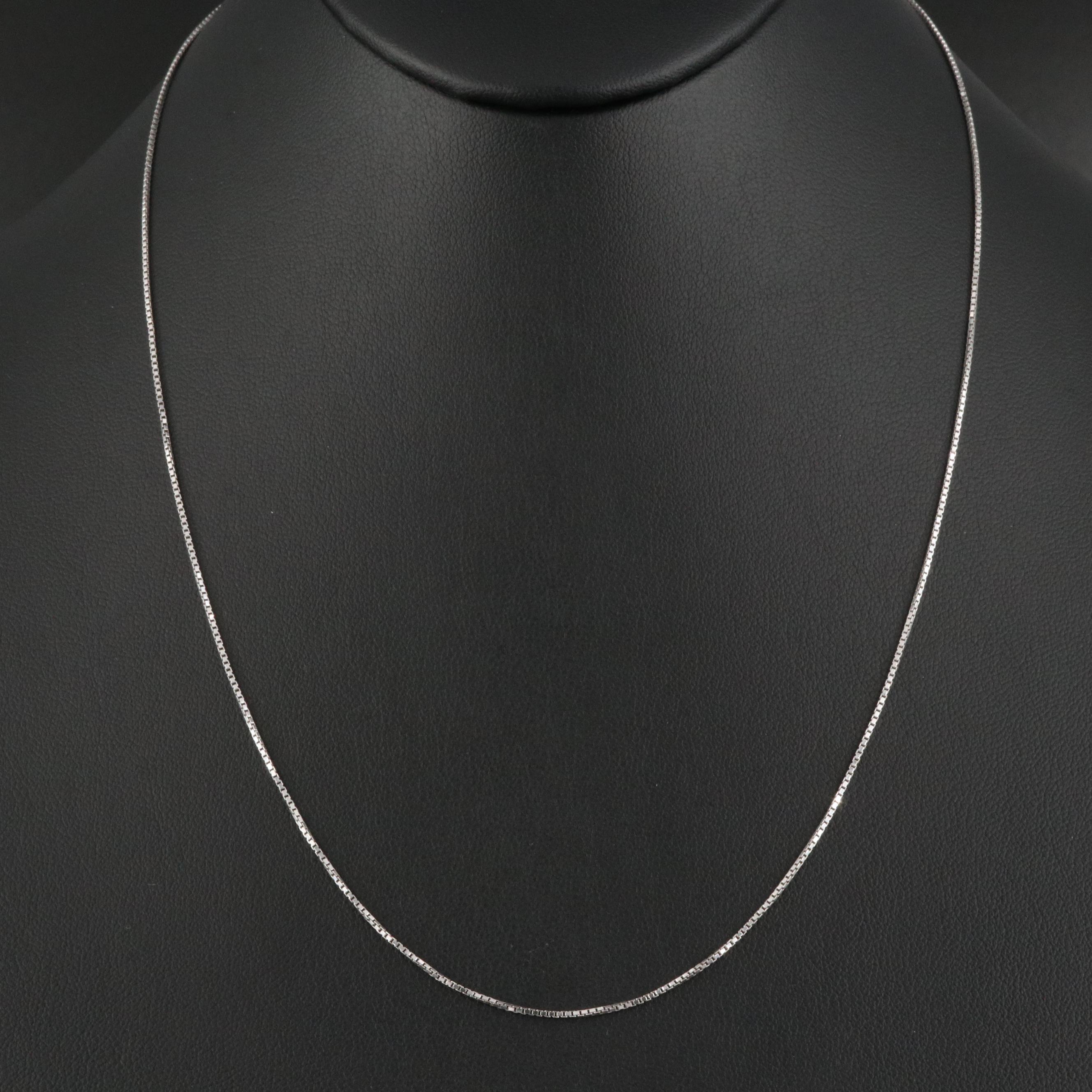 Italian Platinum Box Chain Necklace