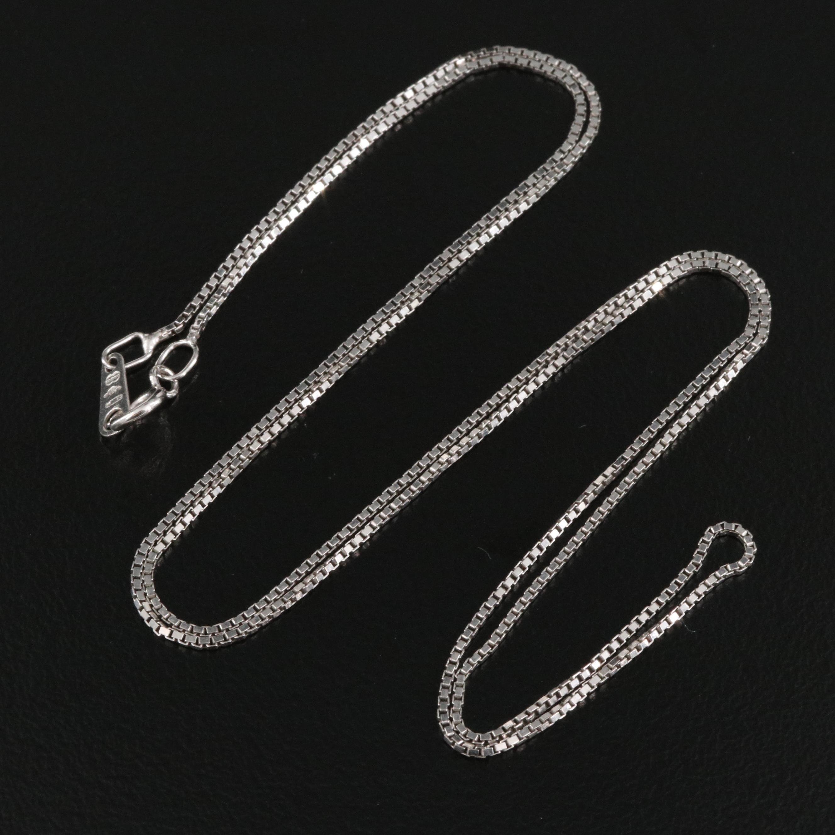 Italian Platinum Box Chain Necklace