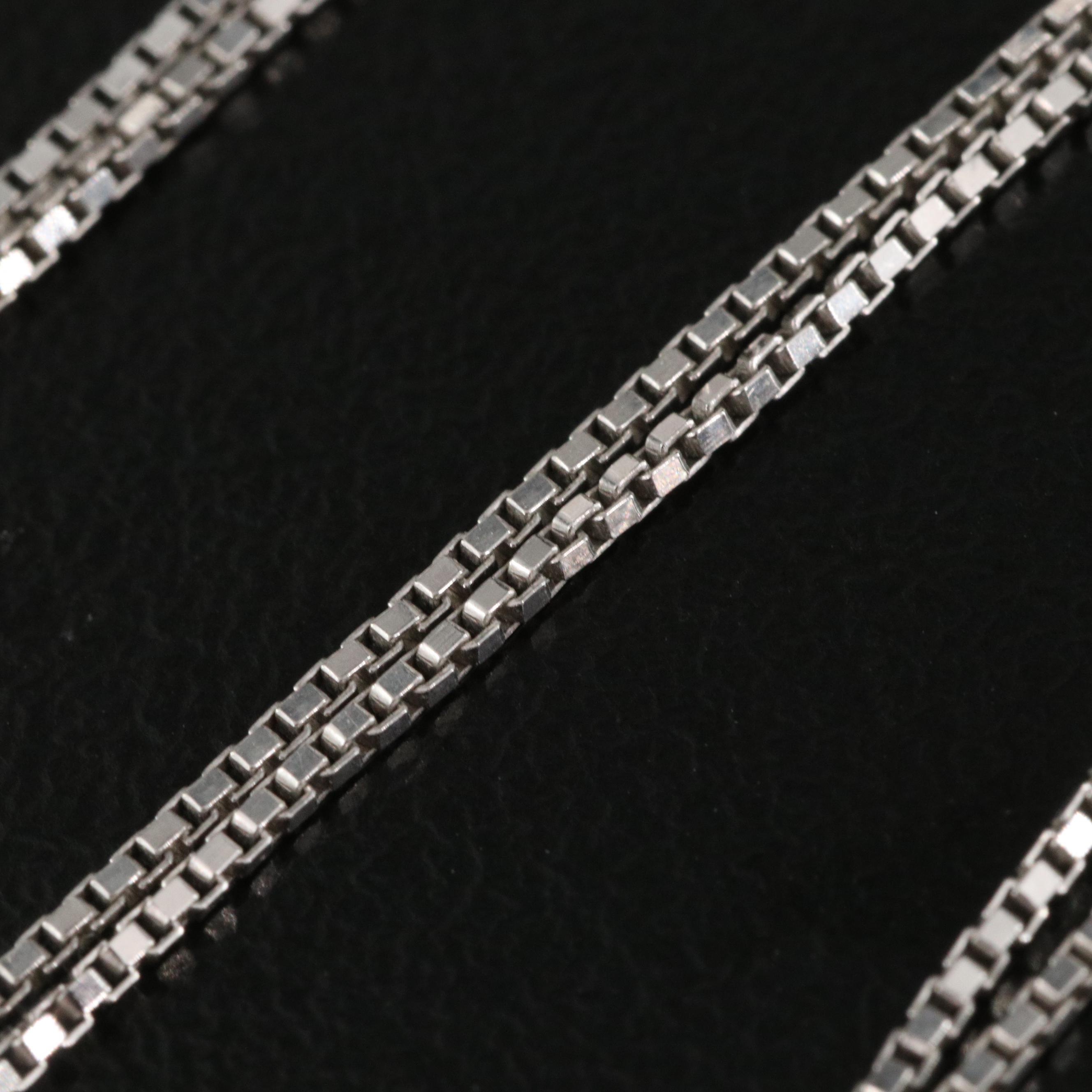 Italian Platinum Box Chain Necklace
