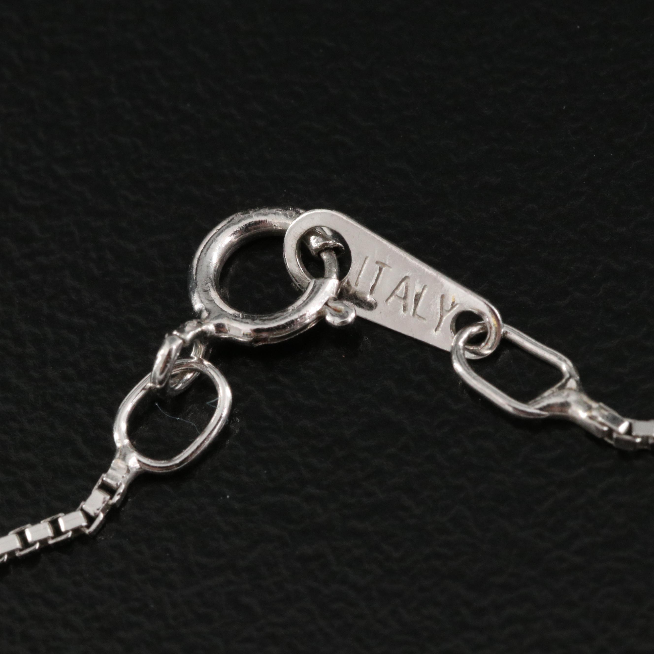 Italian Platinum Box Chain Necklace