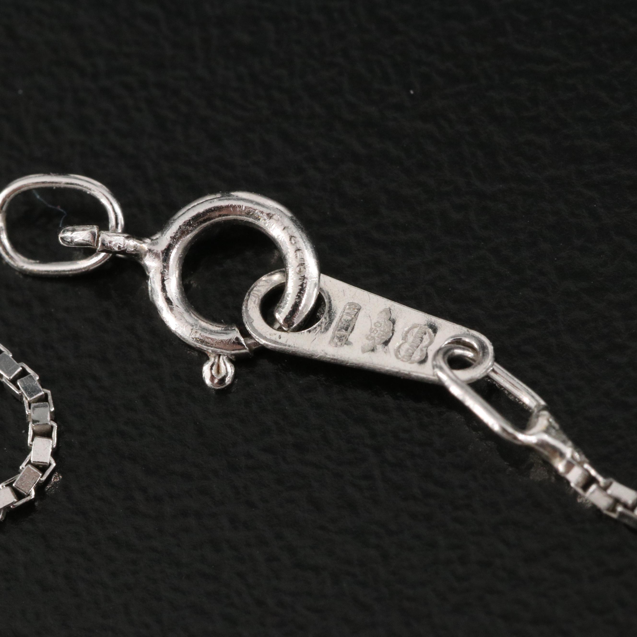 Italian Platinum Box Chain Necklace