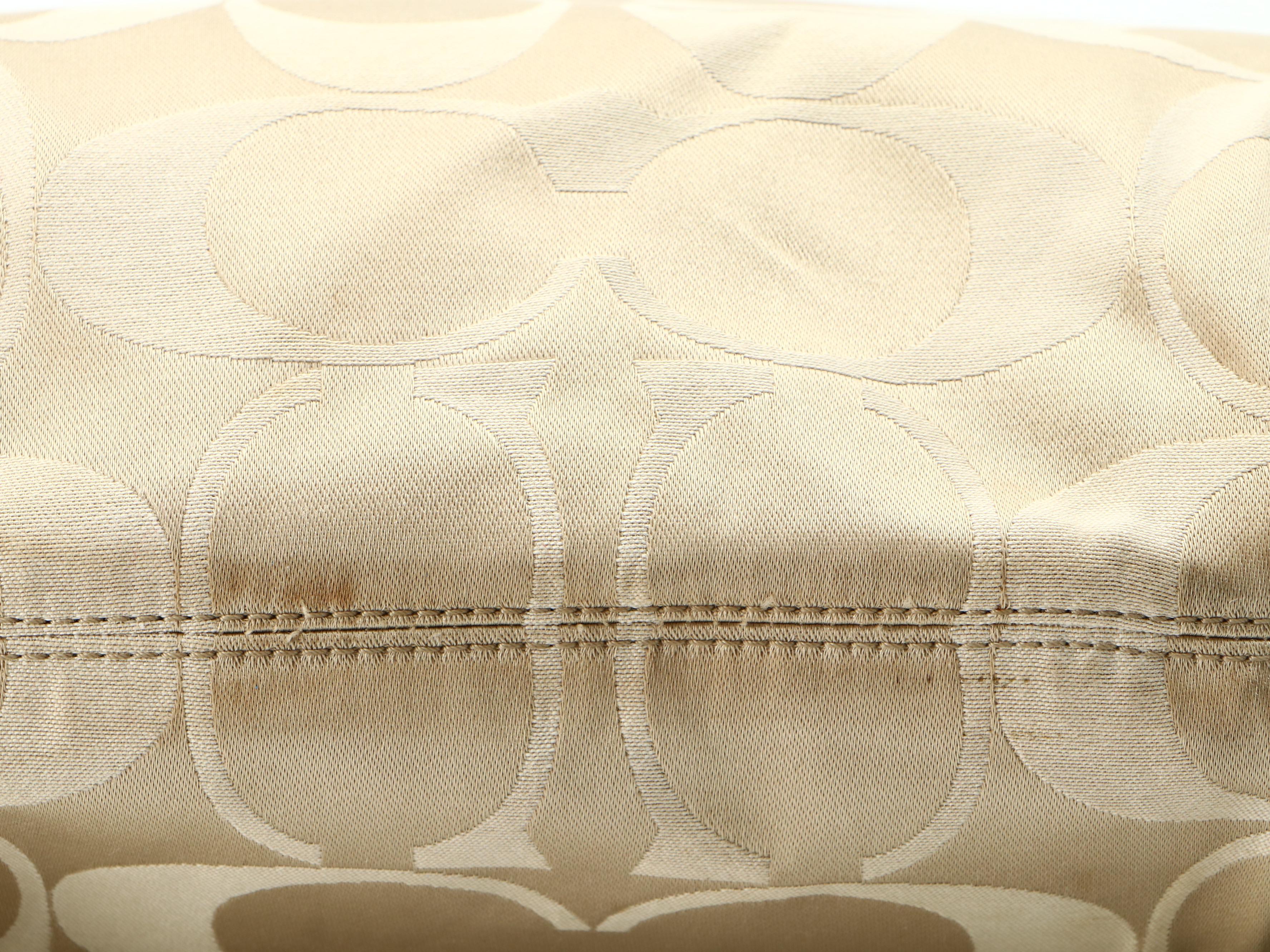 Coach Collette 16408 Hobo Bag in Signature Sateen Canvas and Metallic Leather