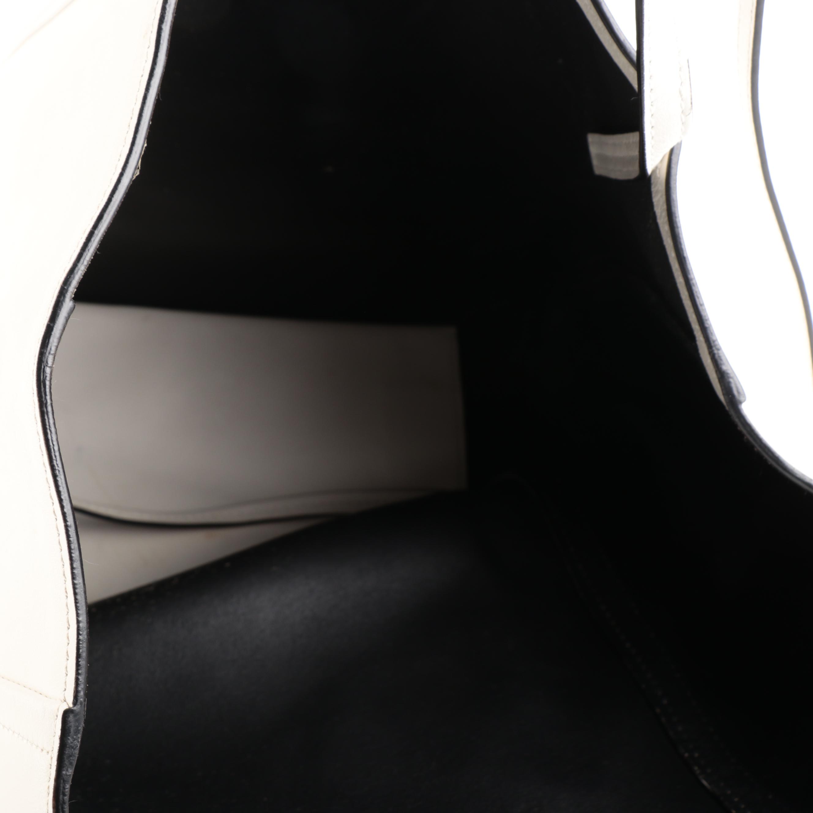 Prada Shoulder Tote Bag Adjustable Straps in White Leather with Detachable Pouch