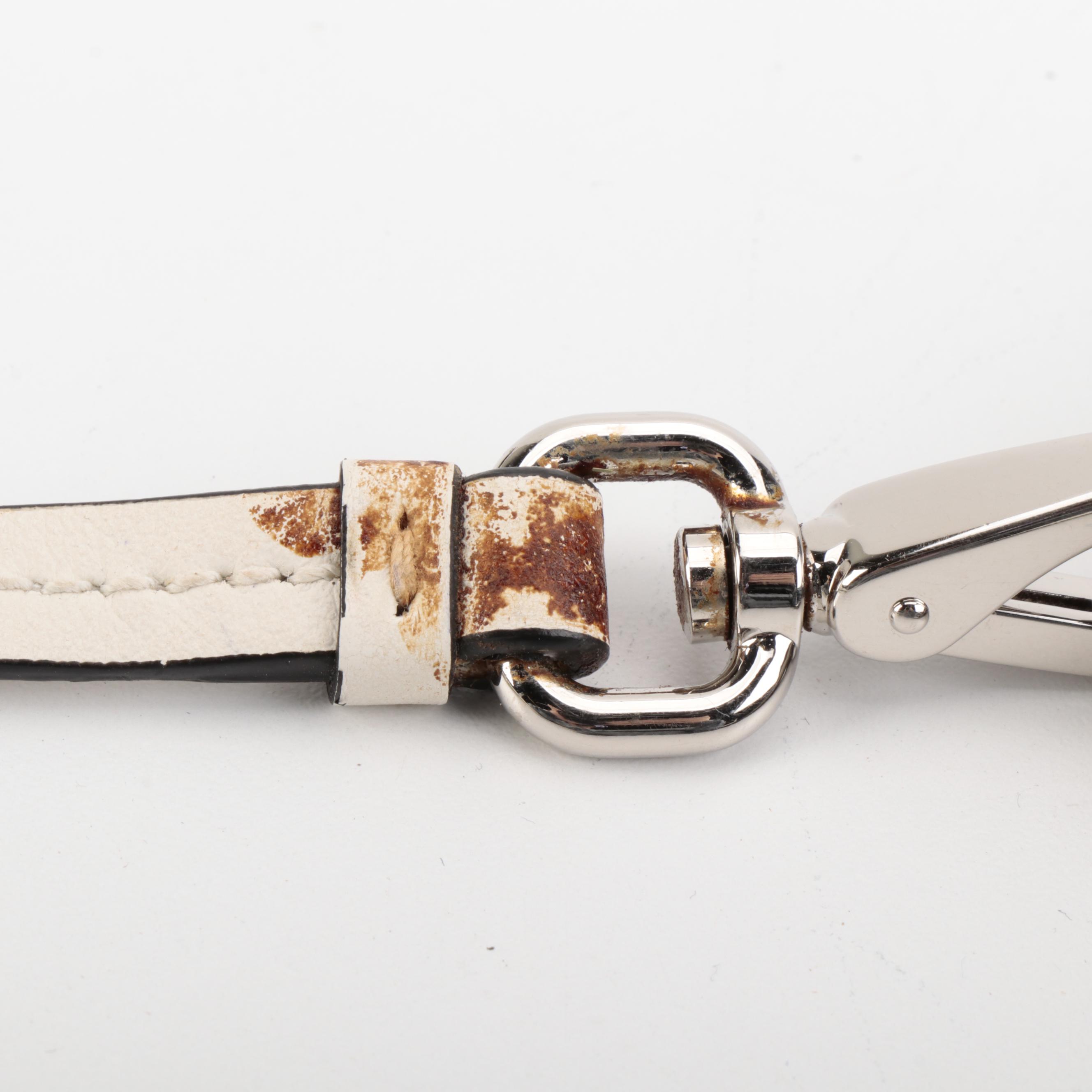 Prada Shoulder Tote Bag Adjustable Straps in White Leather with Detachable Pouch