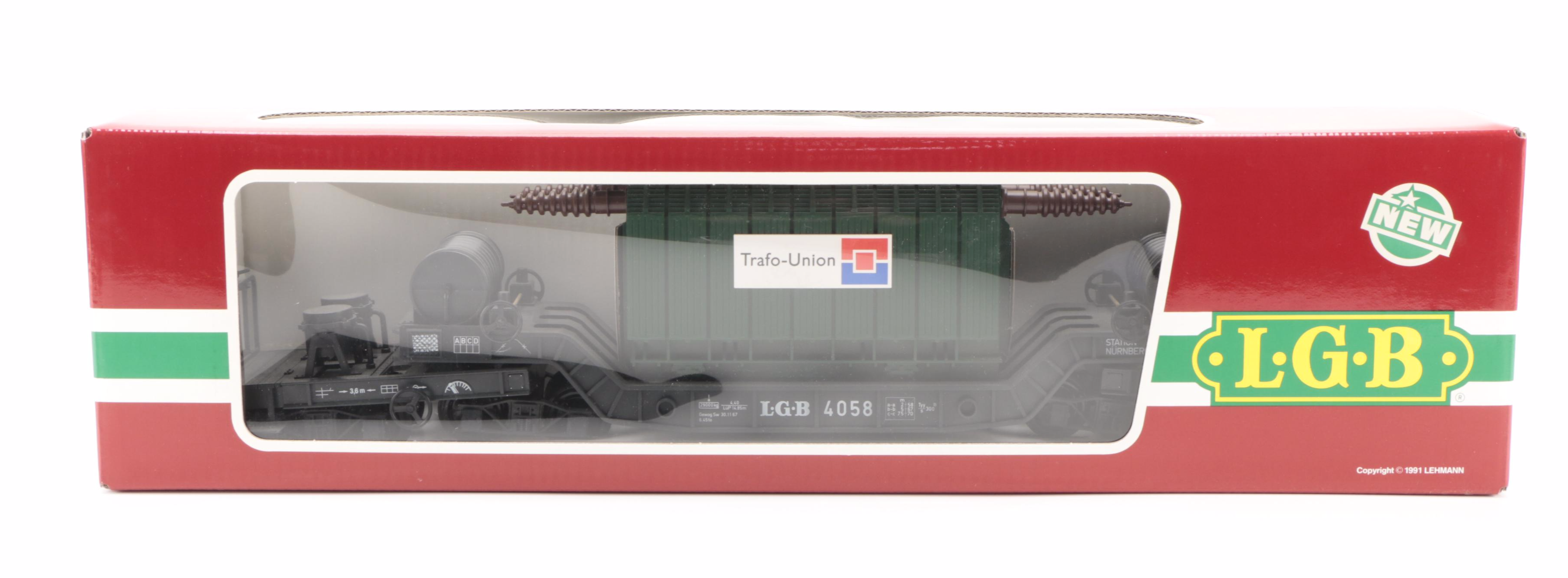 Lehmann-Gross-Bahn G Scale Model Railroad Flat Car, Great Northern Freight Car