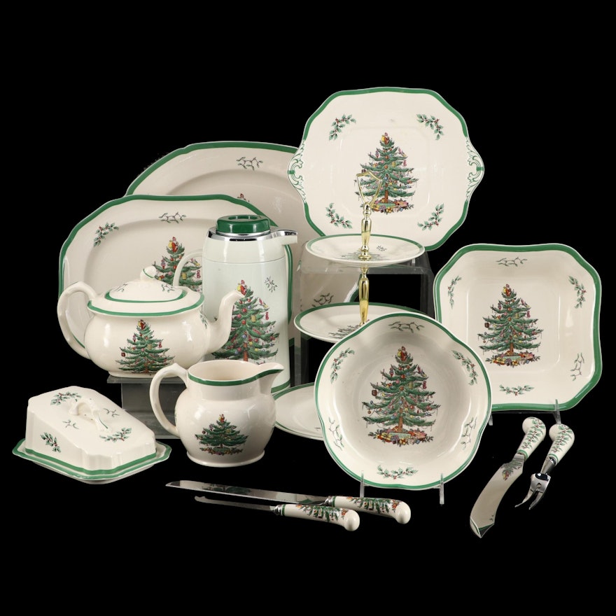 Spode "Christmas Tree" Porcelain Serveware and Table Accessories