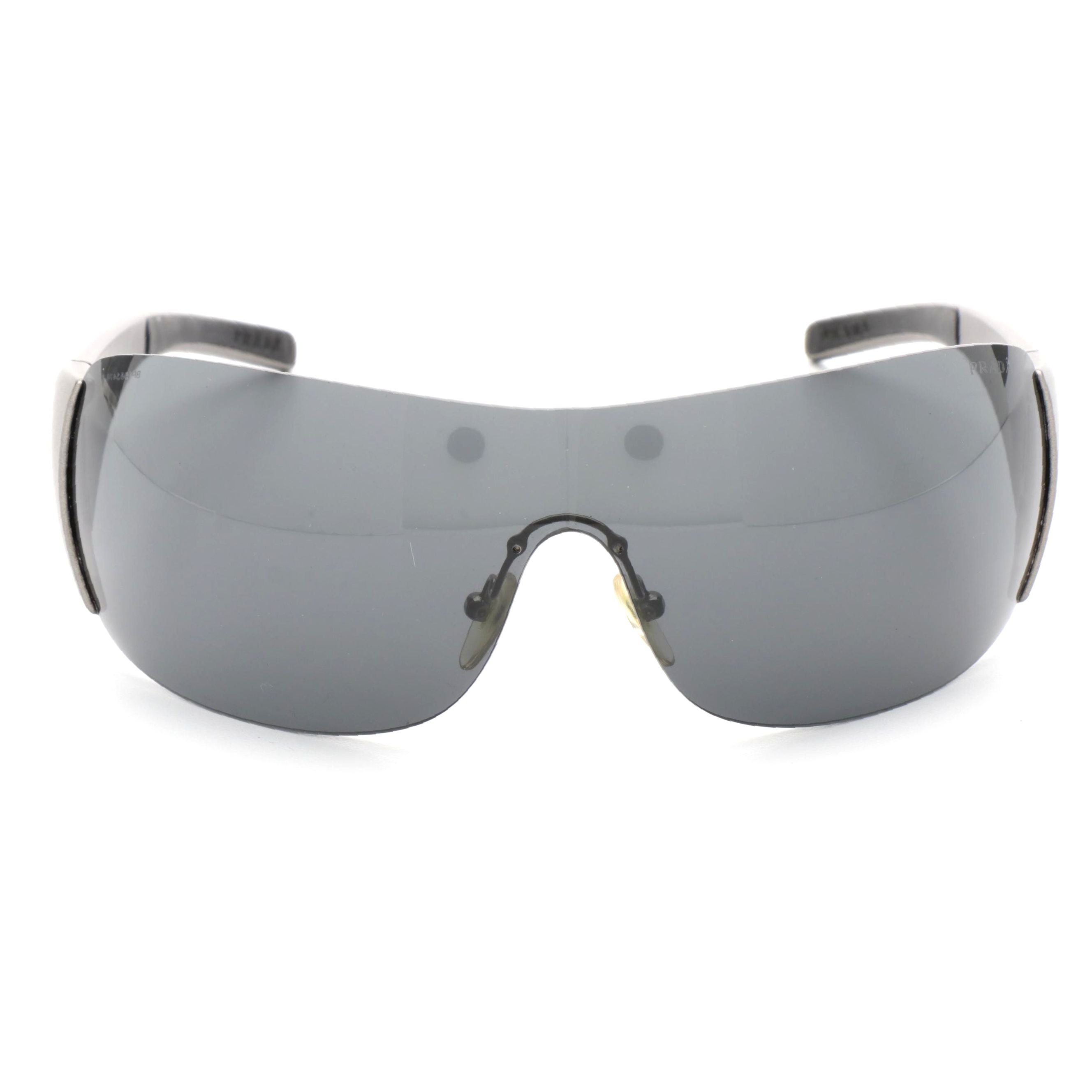 Prada SPS02L Wrap-Around Powdered Finish Shield Sunglasses