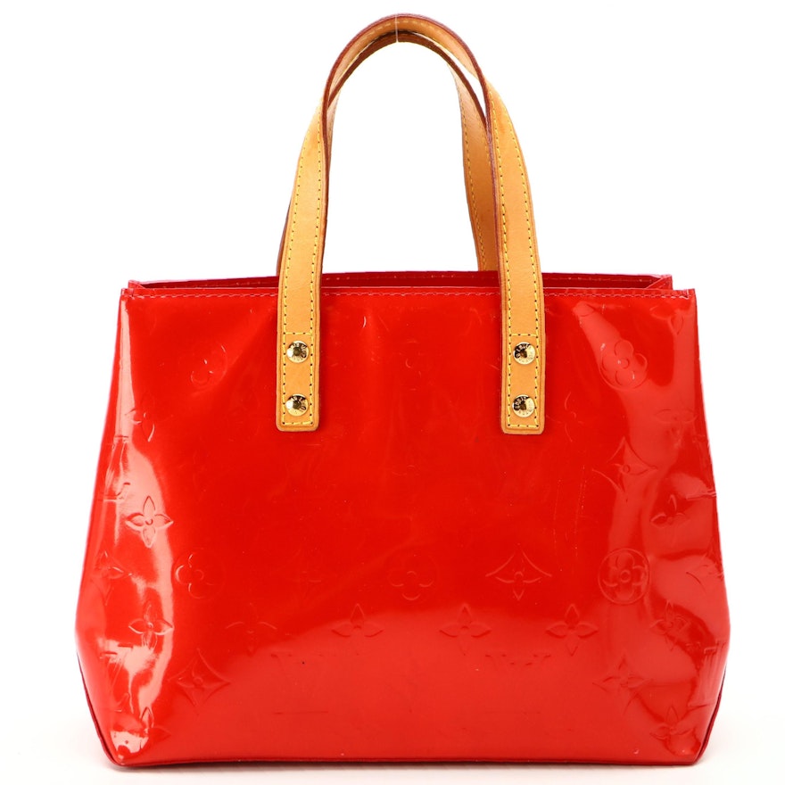 Louis Vuitton Reade PM in Red Monogram Vernis and Vachetta Leather