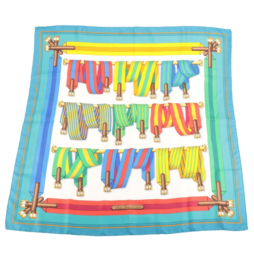 Hermès "Les Sangles" Silk Twill Scarf