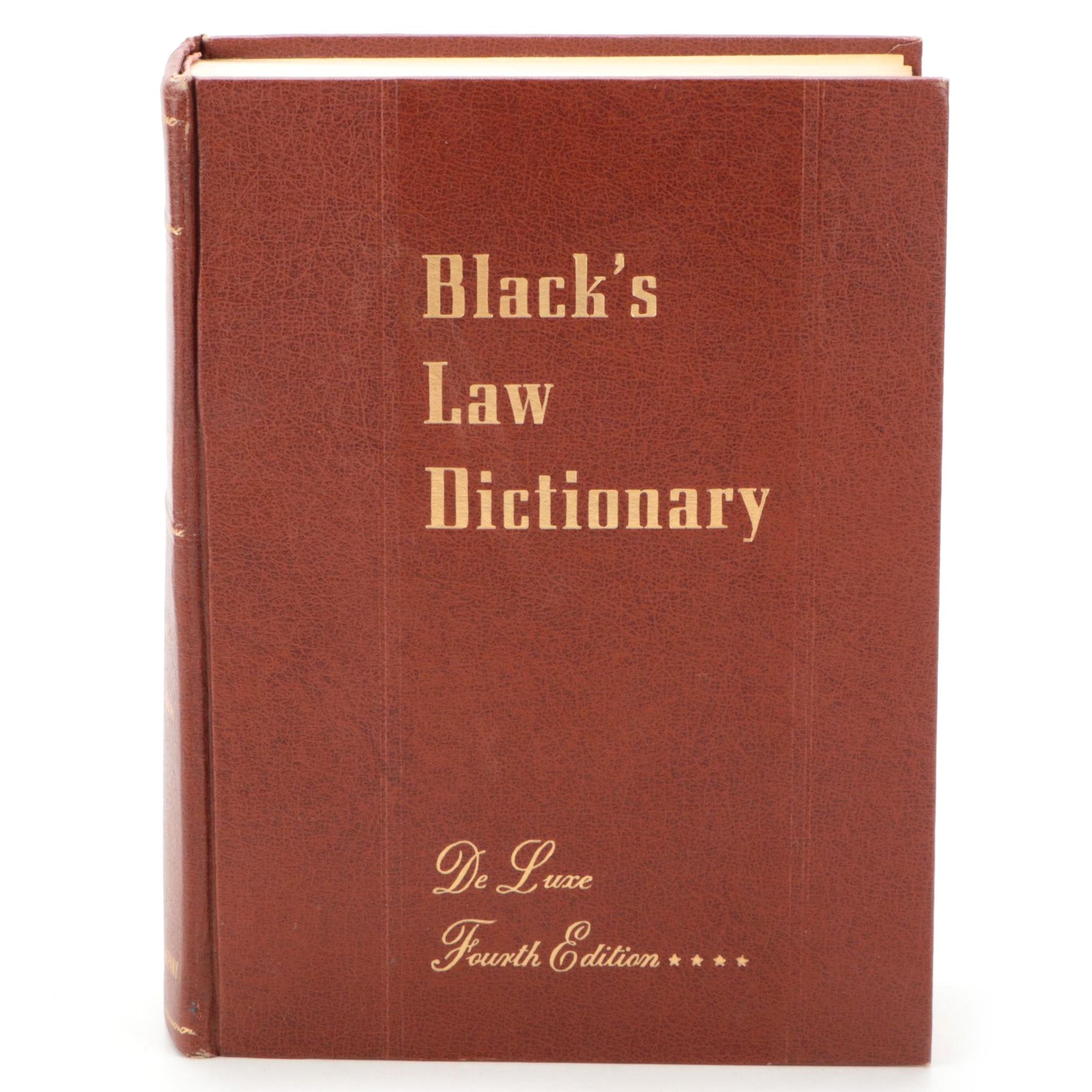 Deluxe Fourth Edition "Black's Law Dictionary," 1951
