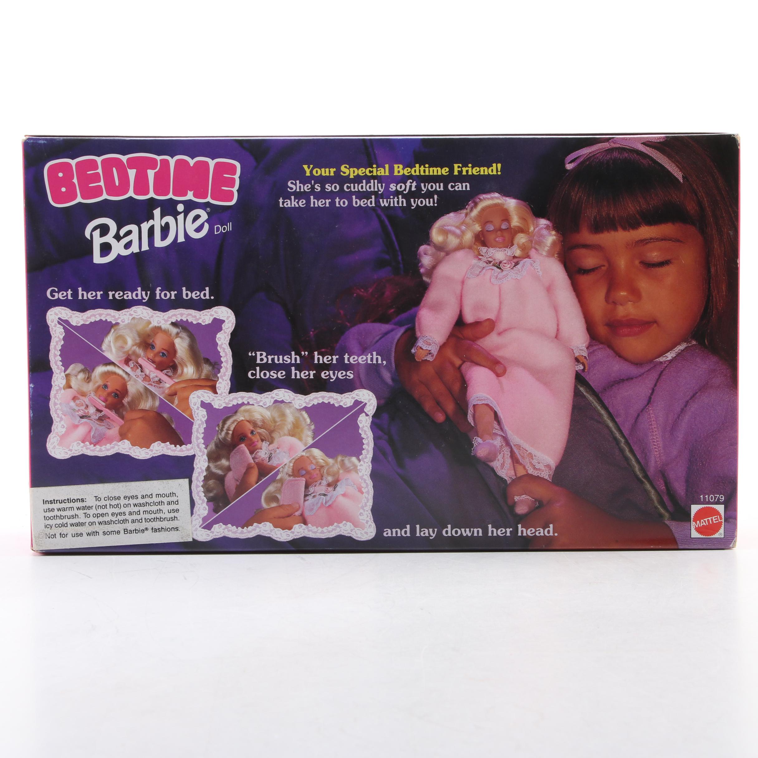 Mattel Bedtime Barbie, Teen Talk Barbie, and Supersize Barbie