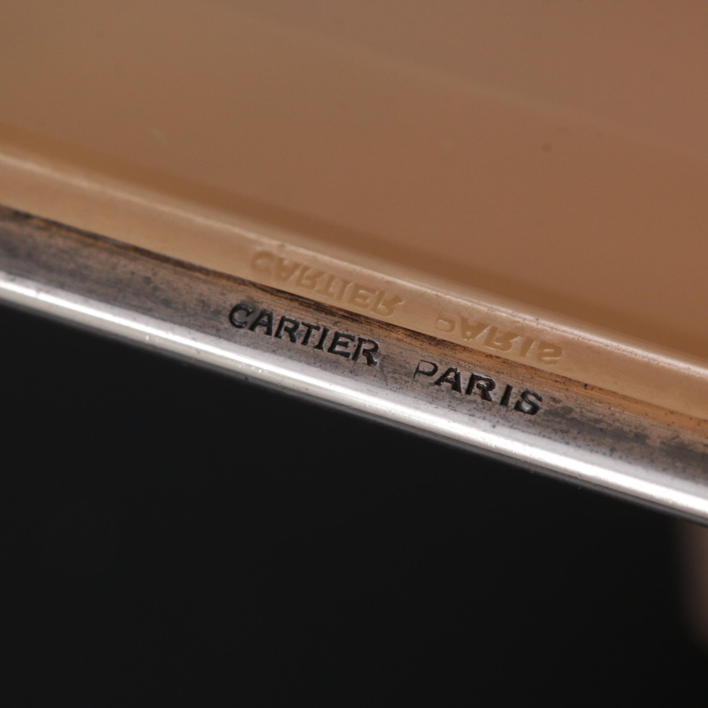 Cartier Art Deco 800 Silver and Chalcedony St. Christopher Dashboard Plaque