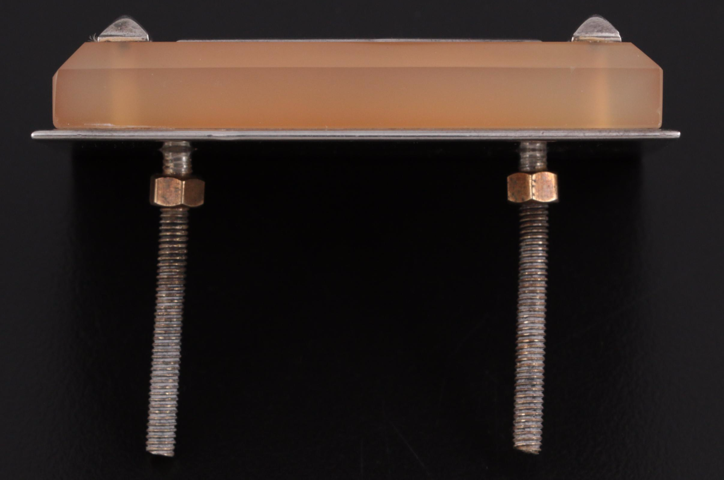 Cartier Art Deco 800 Silver and Chalcedony St. Christopher Dashboard Plaque