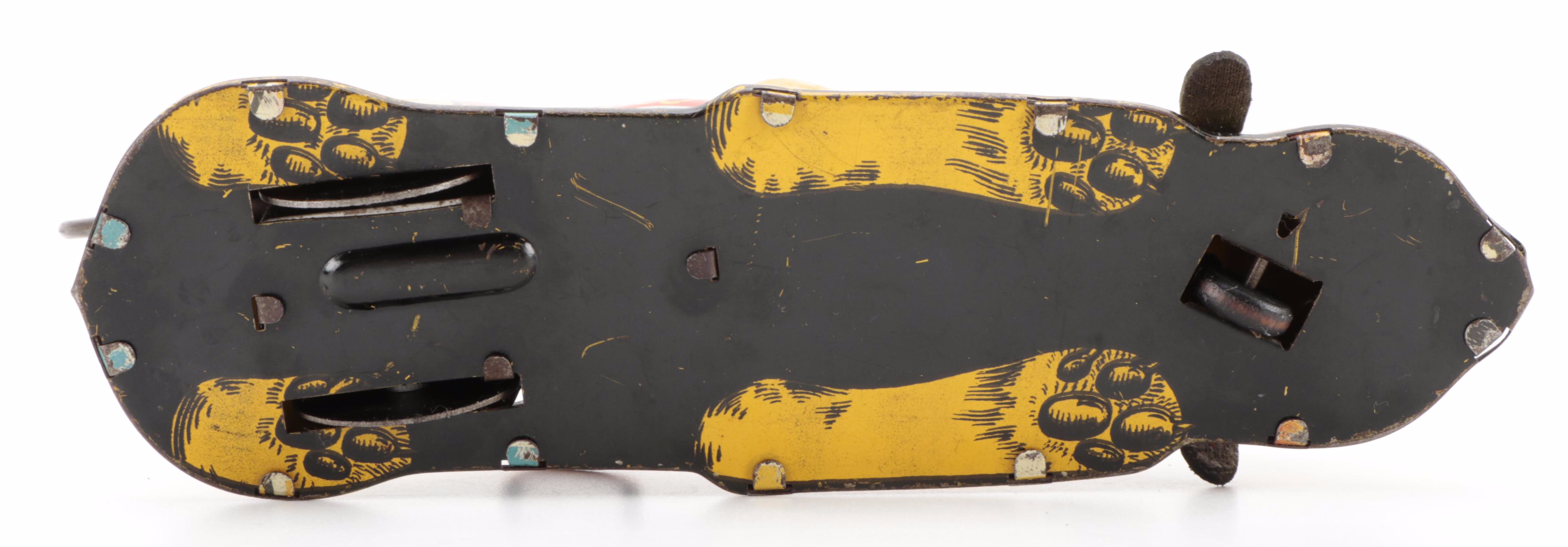 Marx Toys Walt Disney Pluto Tin Lithograph Roll Over Wind Up Toy, 1939