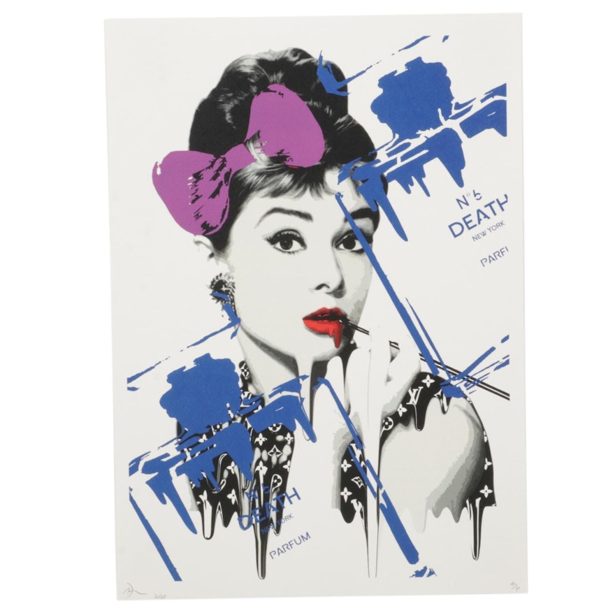 Death NYC Audrey Hepburn Pop Art Graphic Print "Audrey No.6 Pk B," 2020