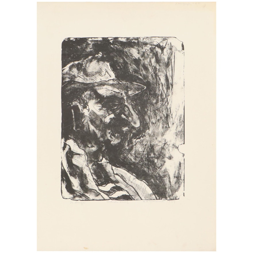 H.H. Zwonechek Abstract Lithograph "Sr. Luigi," 1959