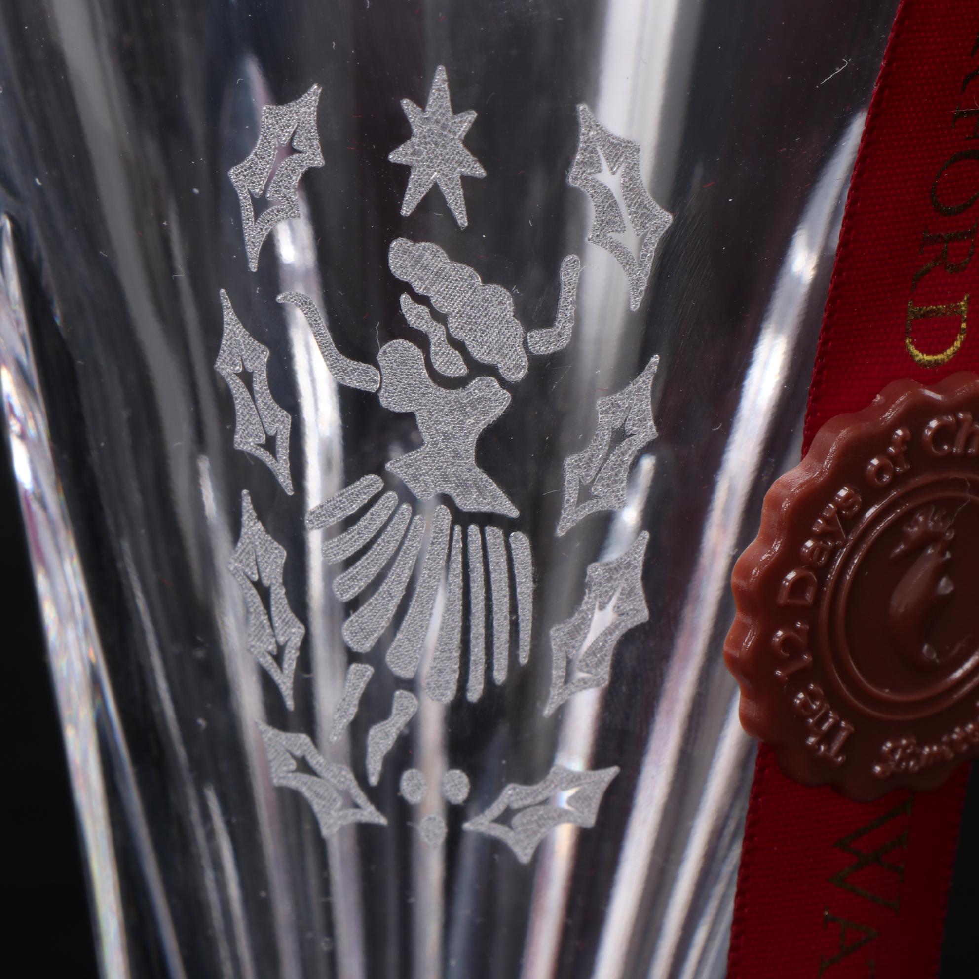 Waterford Limited Edition "Twelve Days of Christmas" Crystal Flutes in Trunk