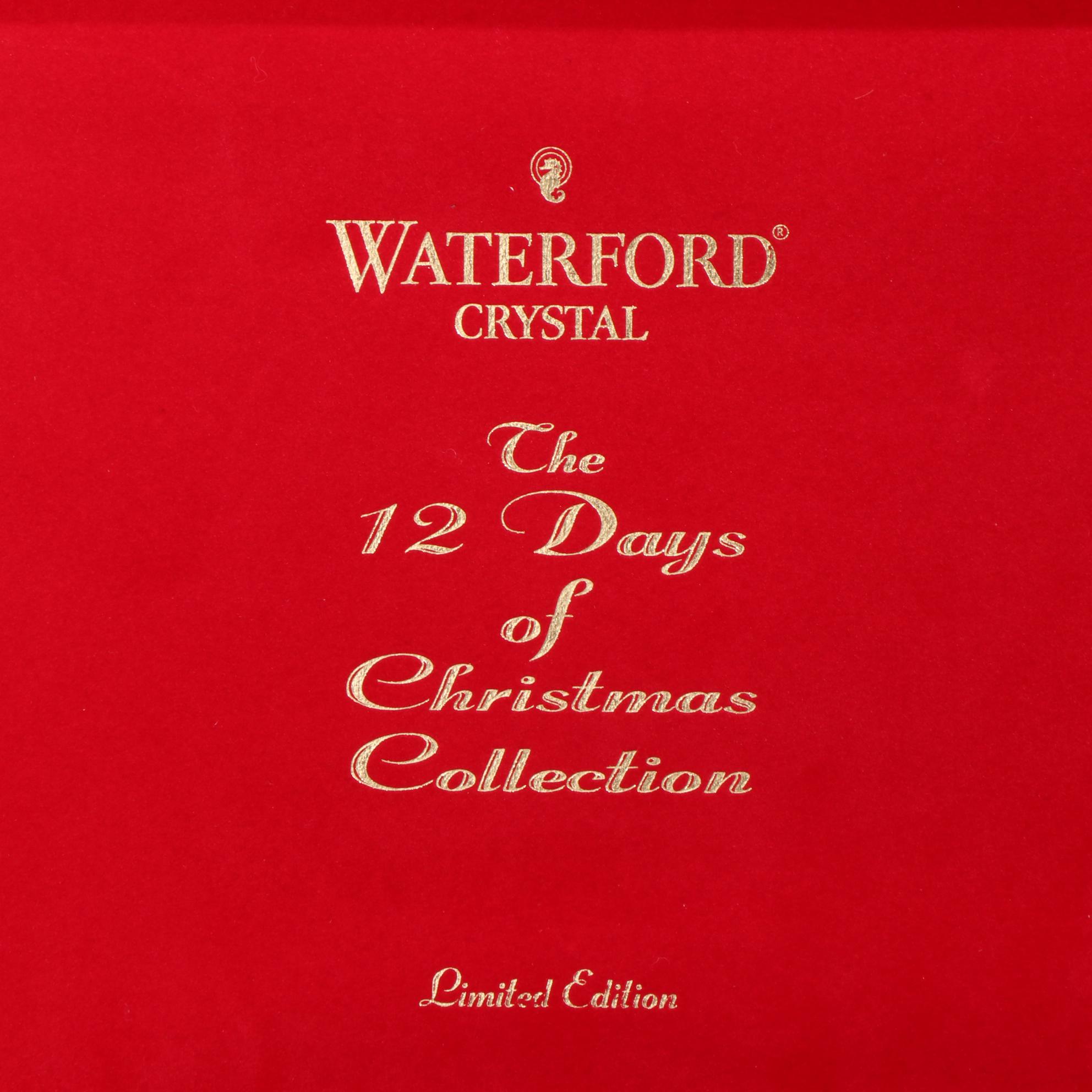 Waterford Limited Edition "Twelve Days of Christmas" Crystal Flutes in Trunk