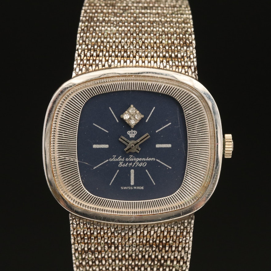 Jules Jurgensen Diamond Dial Gold Filled Wristwatch