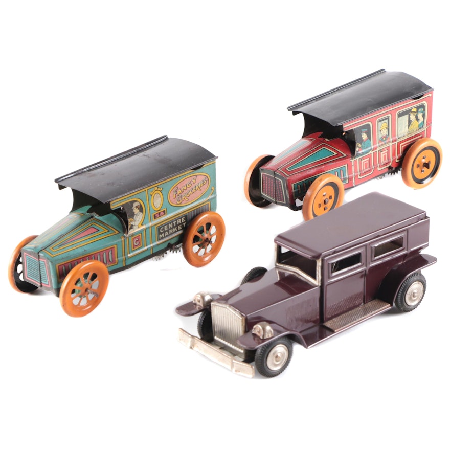 J. Chein & Co. and Other Tin Lithograph Wind-Up and Friction Cars