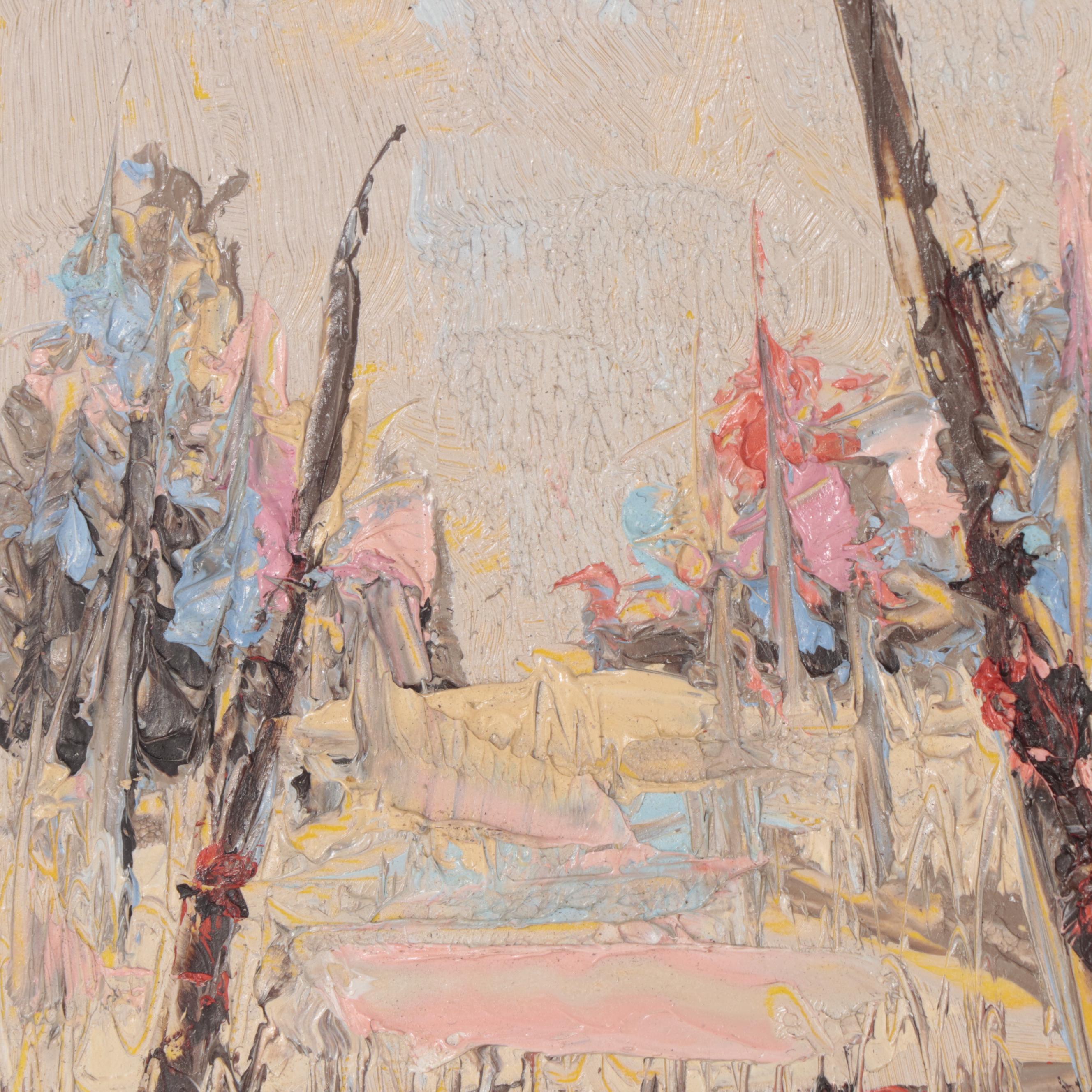 Abstract Landscape Oil Painting, Late 20th Century